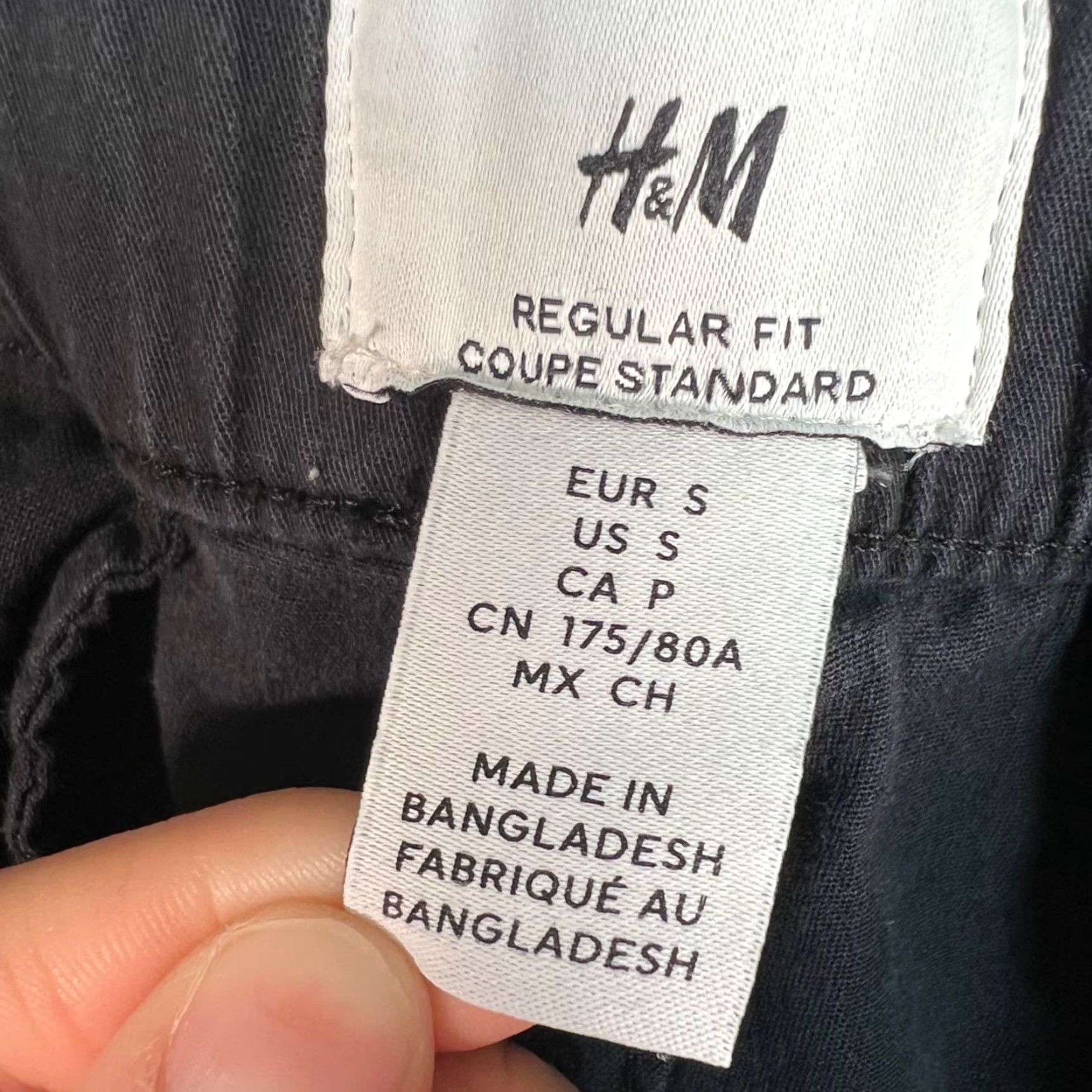 H&M H&M Mens Size Small Black Jogger Pants Regular Fit Elastic Waist Cuffs Size US 29 - 3 Thumbnail
