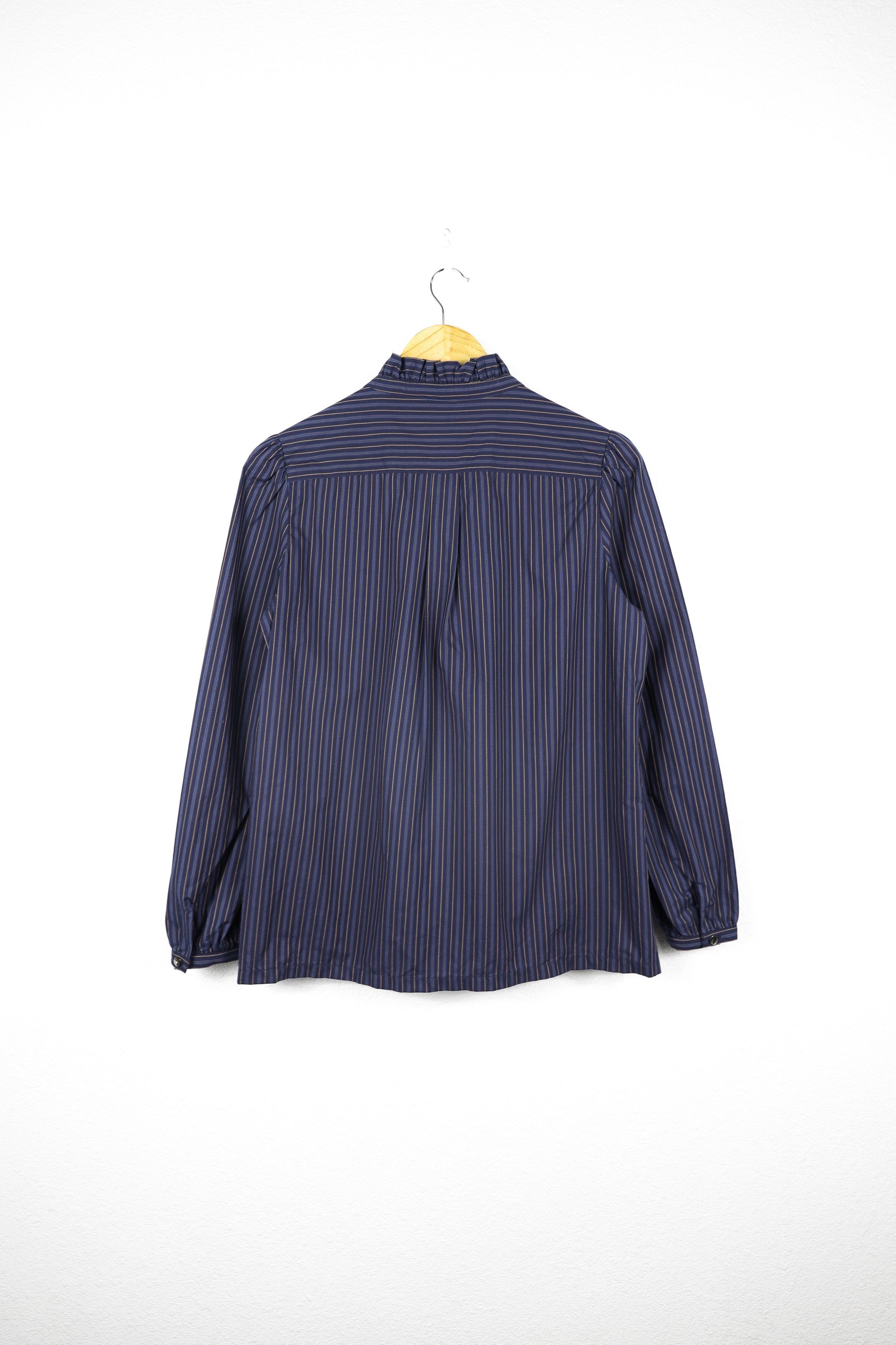 A.P.C. Womens A.P.C. Striped Ruffles Design Blouse Shirt 36 Size S / US 4 / IT 40 - 6 Thumbnail