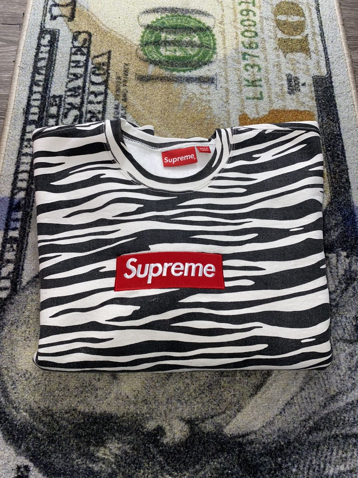 Supreme Supreme Box Logo Crewneck (FW22) Zebra | Grailed