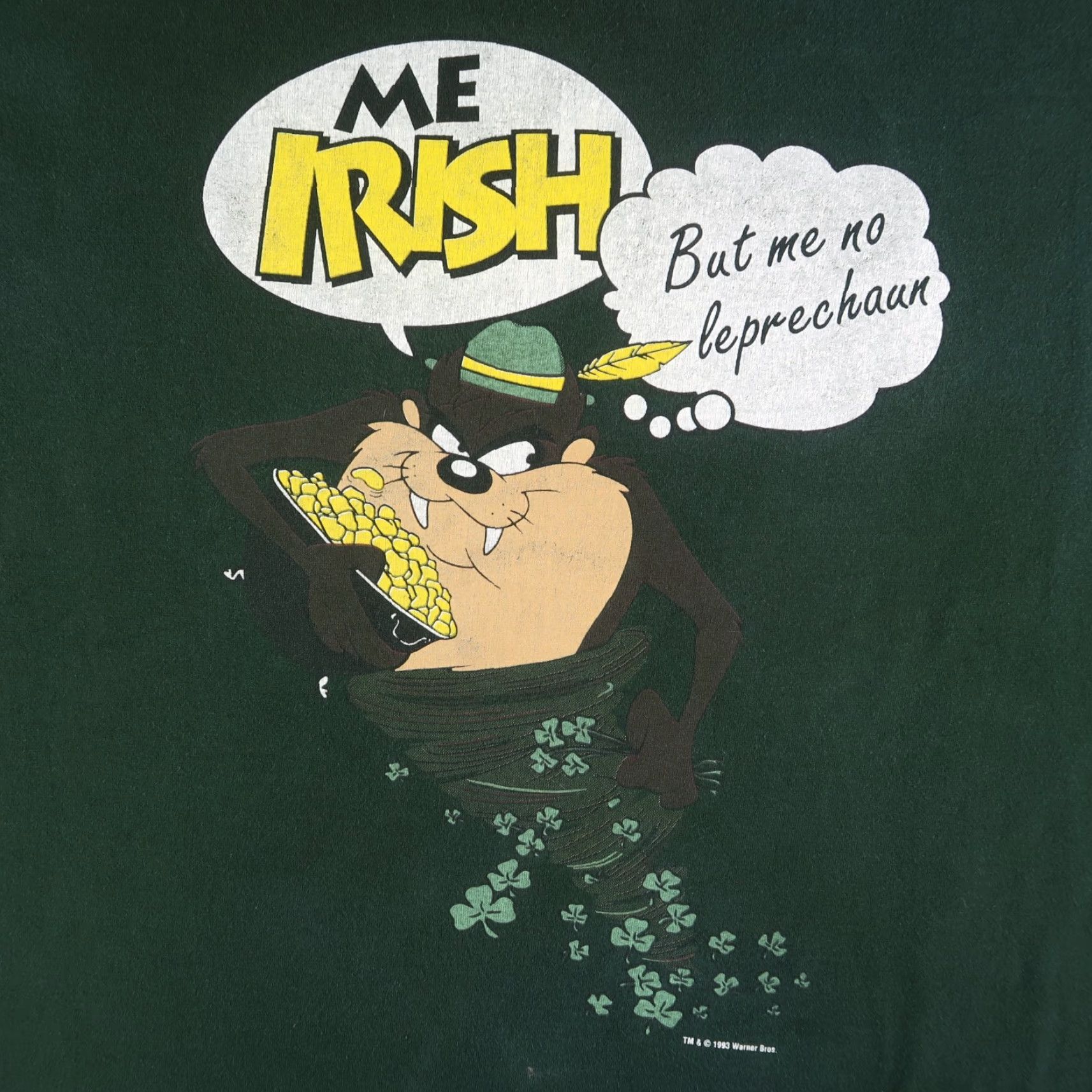 Vintage VINTAGE 90s Taz Looney Tunes Cartoon T Shirt Mens XL Irish St. Patrick's Day Tee Size US XL / EU 56 / 4 - 3 Thumbnail