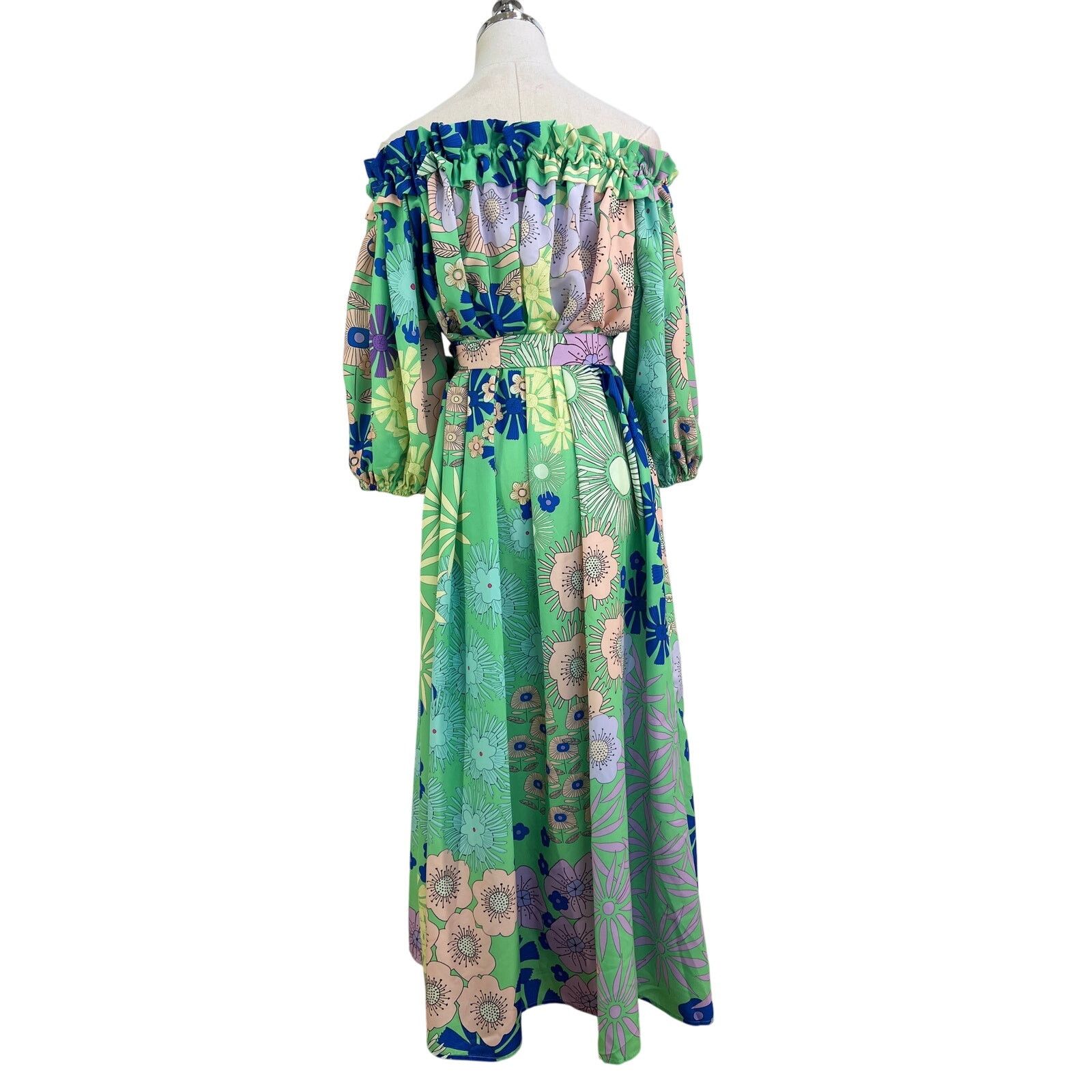 Anthropologie Anthropologie Oopscool Off-The-Shoulder Printed Dress Size XS / US 0-2 / IT 36-38 - 8 Thumbnail
