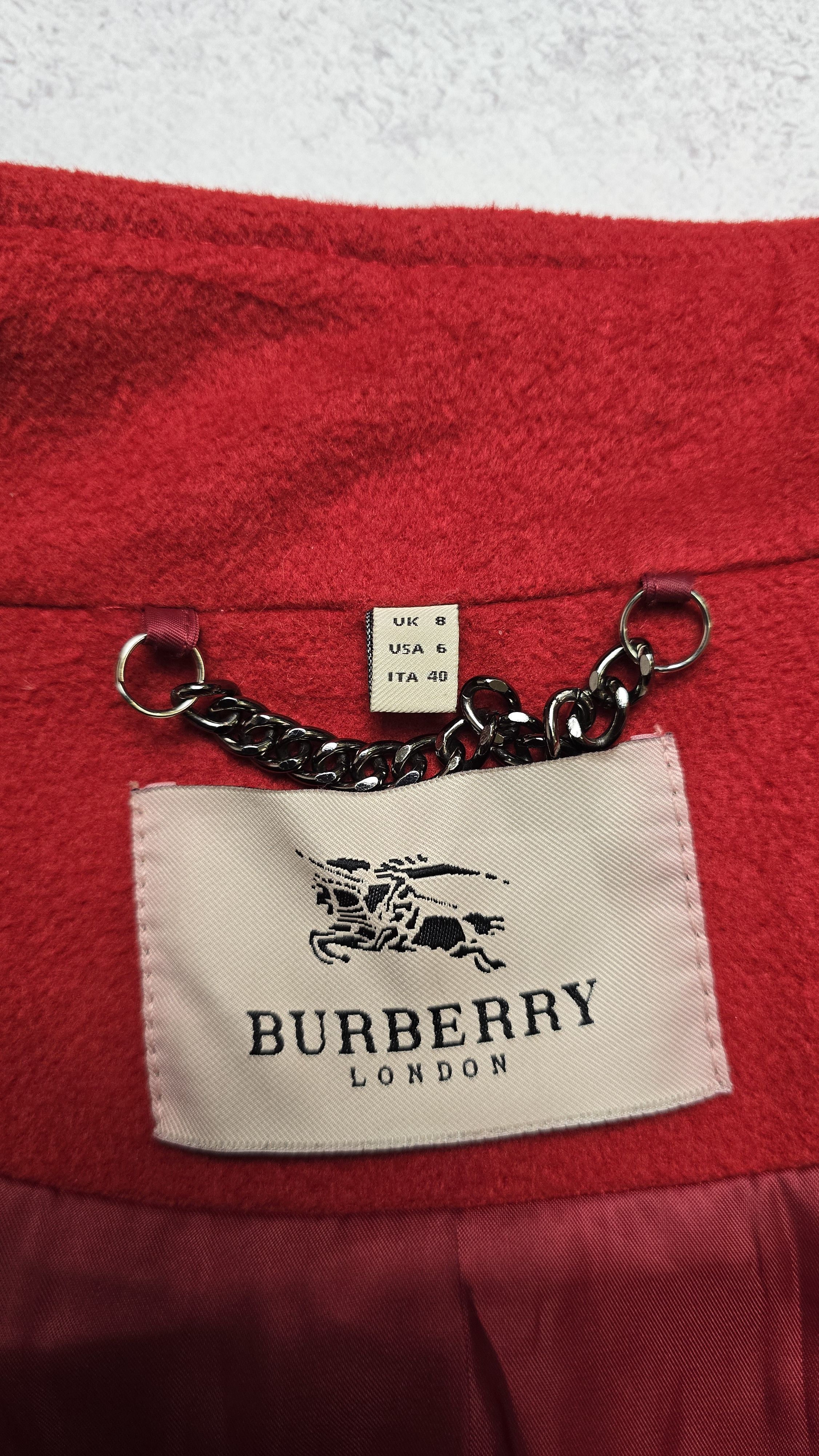 Burberry Burberry Women's Red Wool Belted Coat Size S / US 4 / IT 40 - 20 Thumbnail