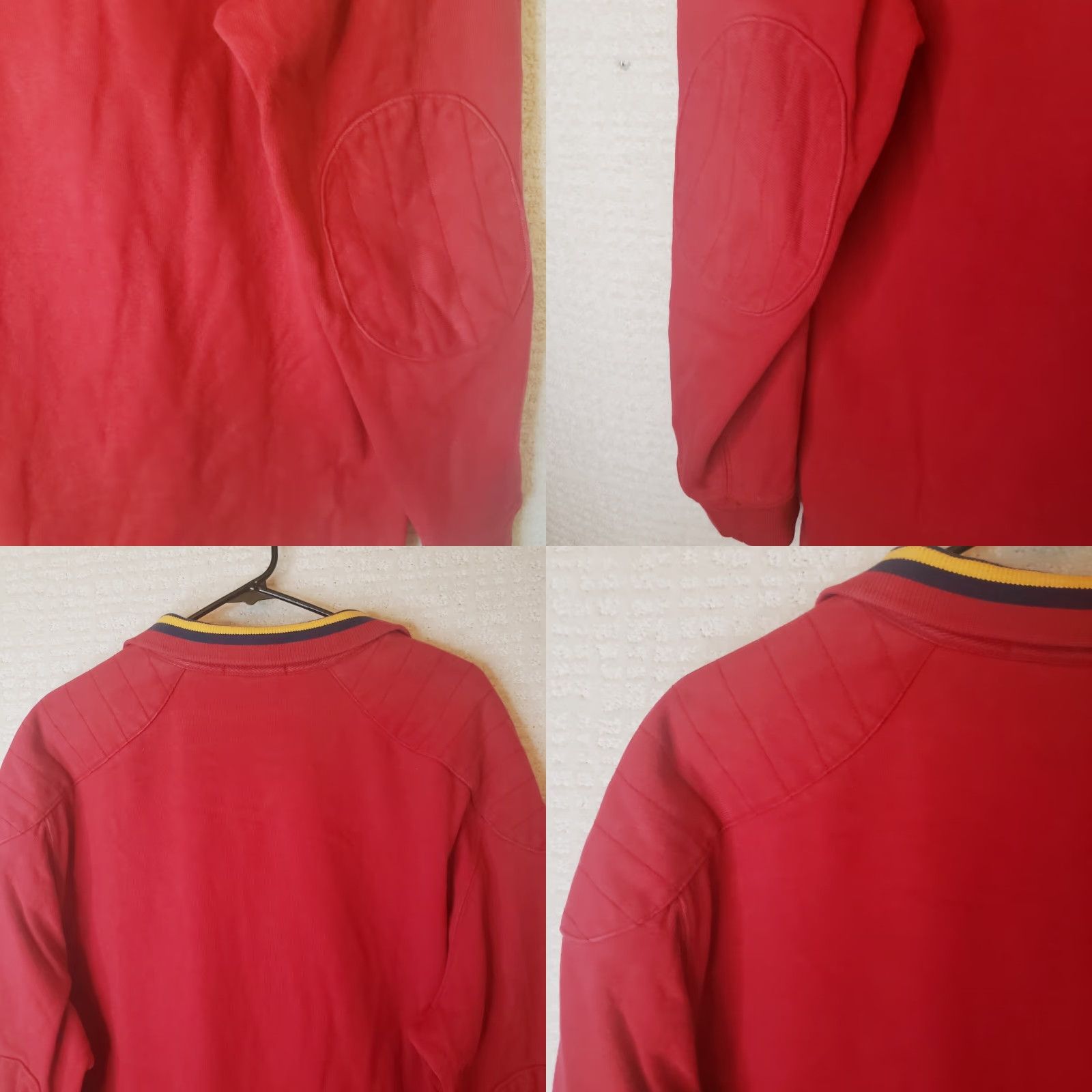 Polo Ralph Lauren Ralph Lauren Polo Shirt Mens L Red Long Sleeve Rugby Embroidered Logo Elbow Pads Shirt Size US L / EU 52-54 / 3 - 9 Thumbnail