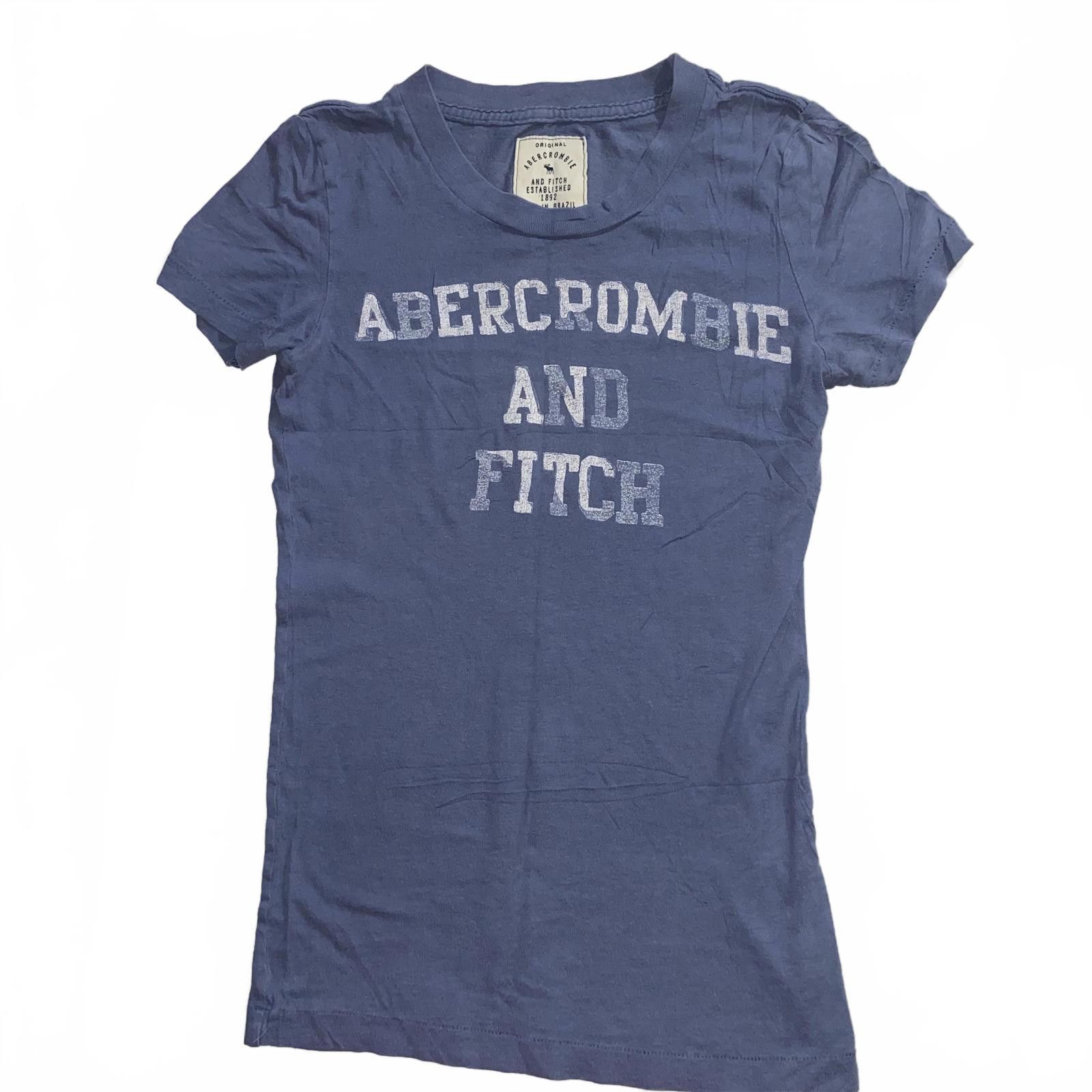 Abercrombie & Fitch Abercrombie & Fitch Y2K Graphic Tee XS Blue Fitted Baby Tee Size XS / US 0-2 / IT 36-38 - 1 Thumbnail