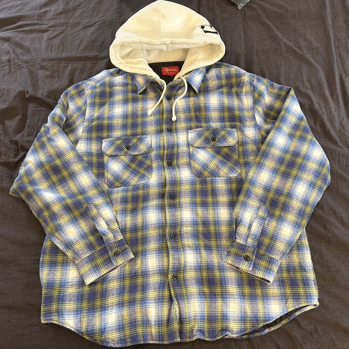 Supreme hooded flannel online