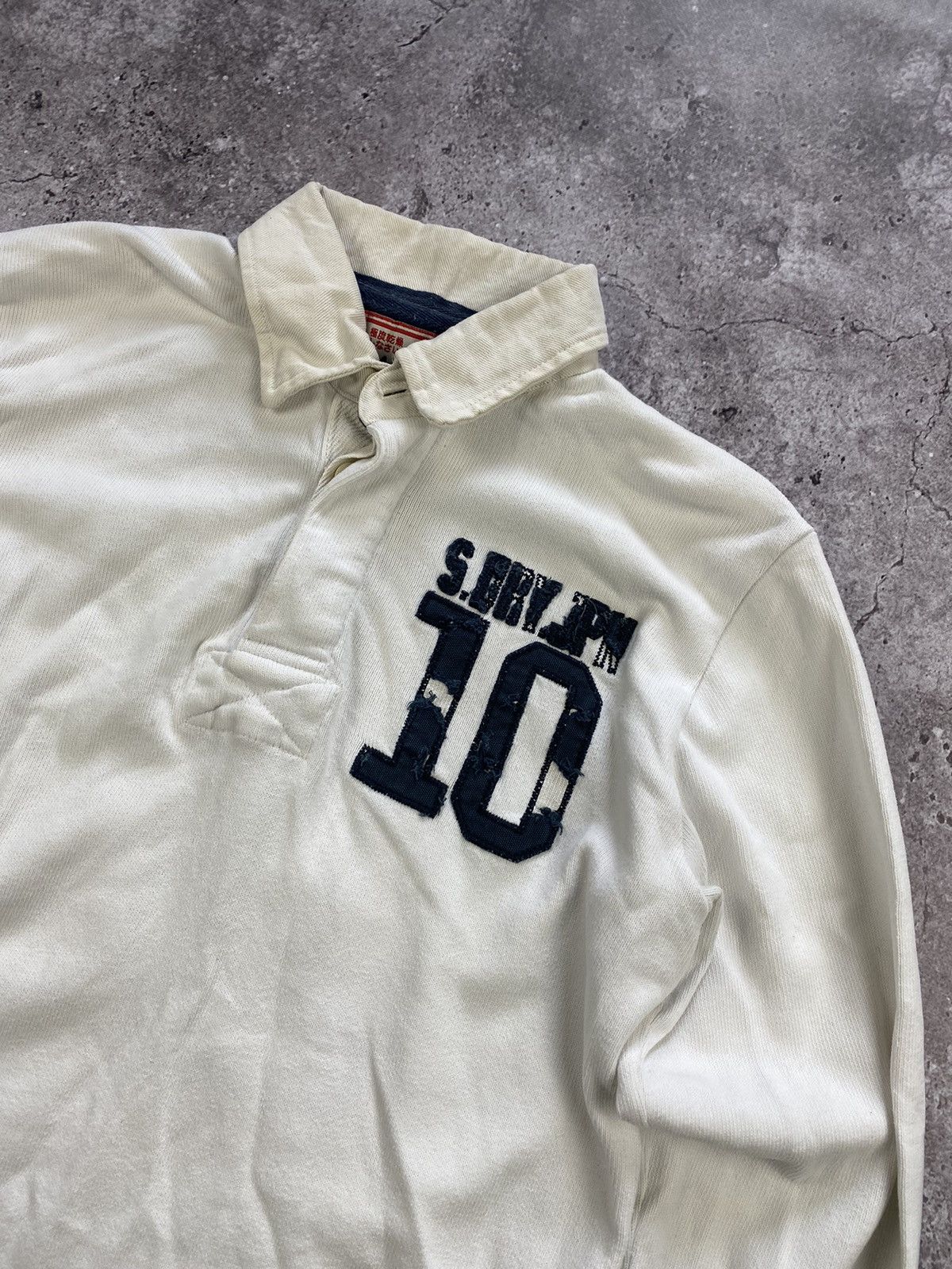 Japanese Brand × Junya Watanabe × Yohji Yamamoto Vintage Y2k Japanesse distressed #10Rugby Shirt Streetwear Size US L / EU 52-54 / 3 - 5 Thumbnail