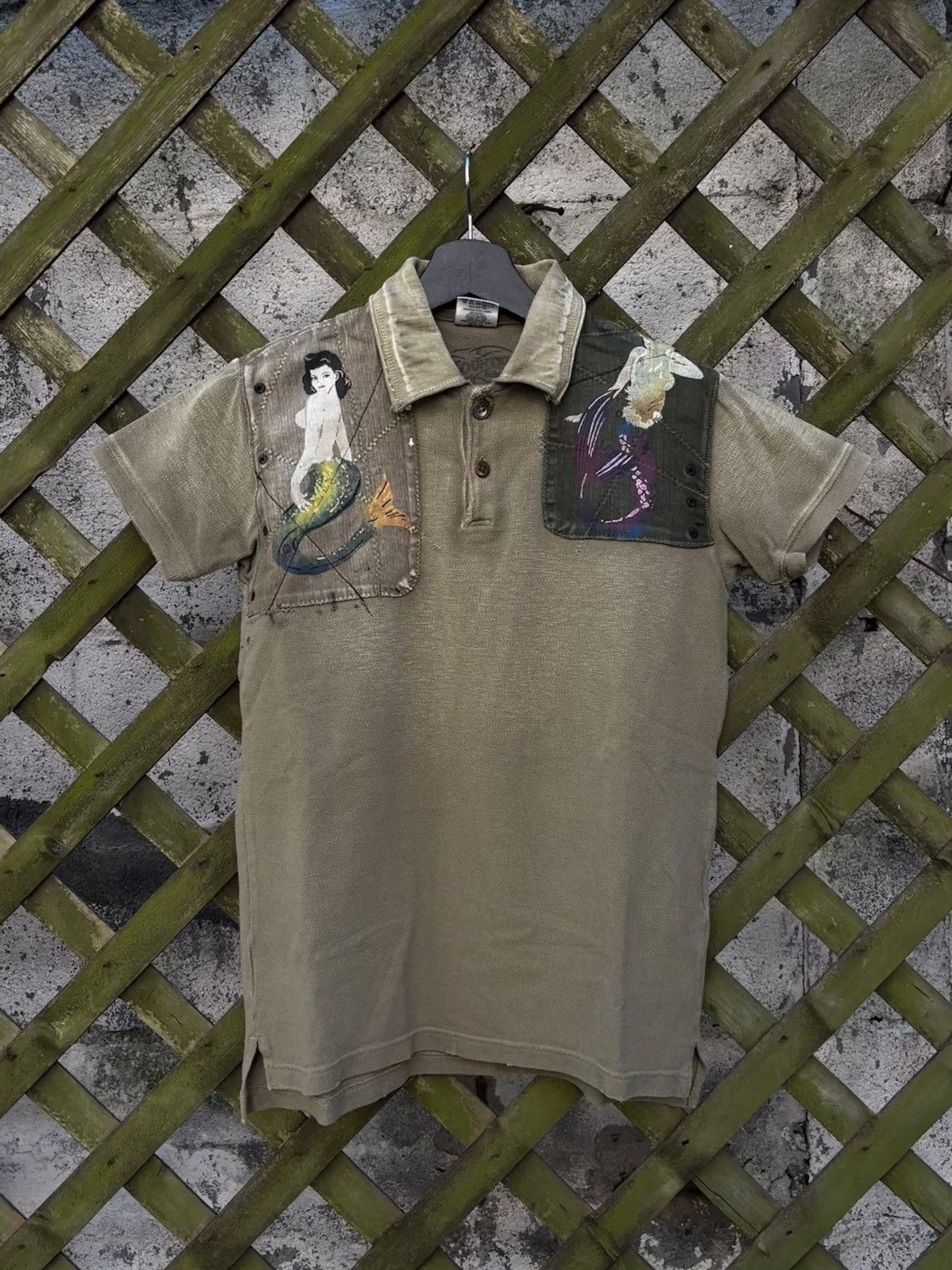Kapital Kapital Mermaid Painting Patchwork Polo Shirt Size US S / EU 44-46 / 1 - 1 Thumbnail