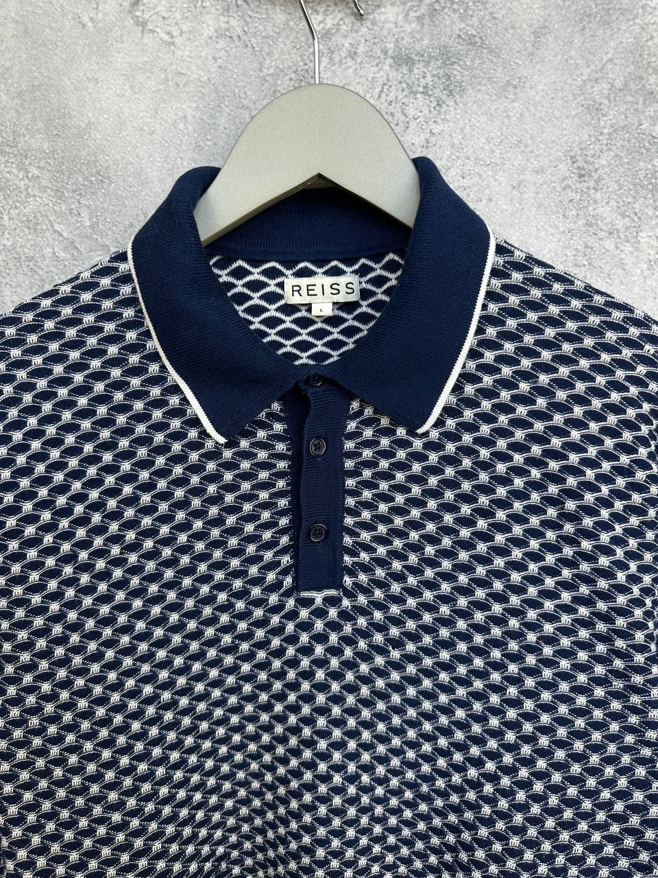 Reiss Reiss Bruges Textured Honeycomb Polo Sweater Jumper Size US L / EU 52-54 / 3 - 4 Thumbnail
