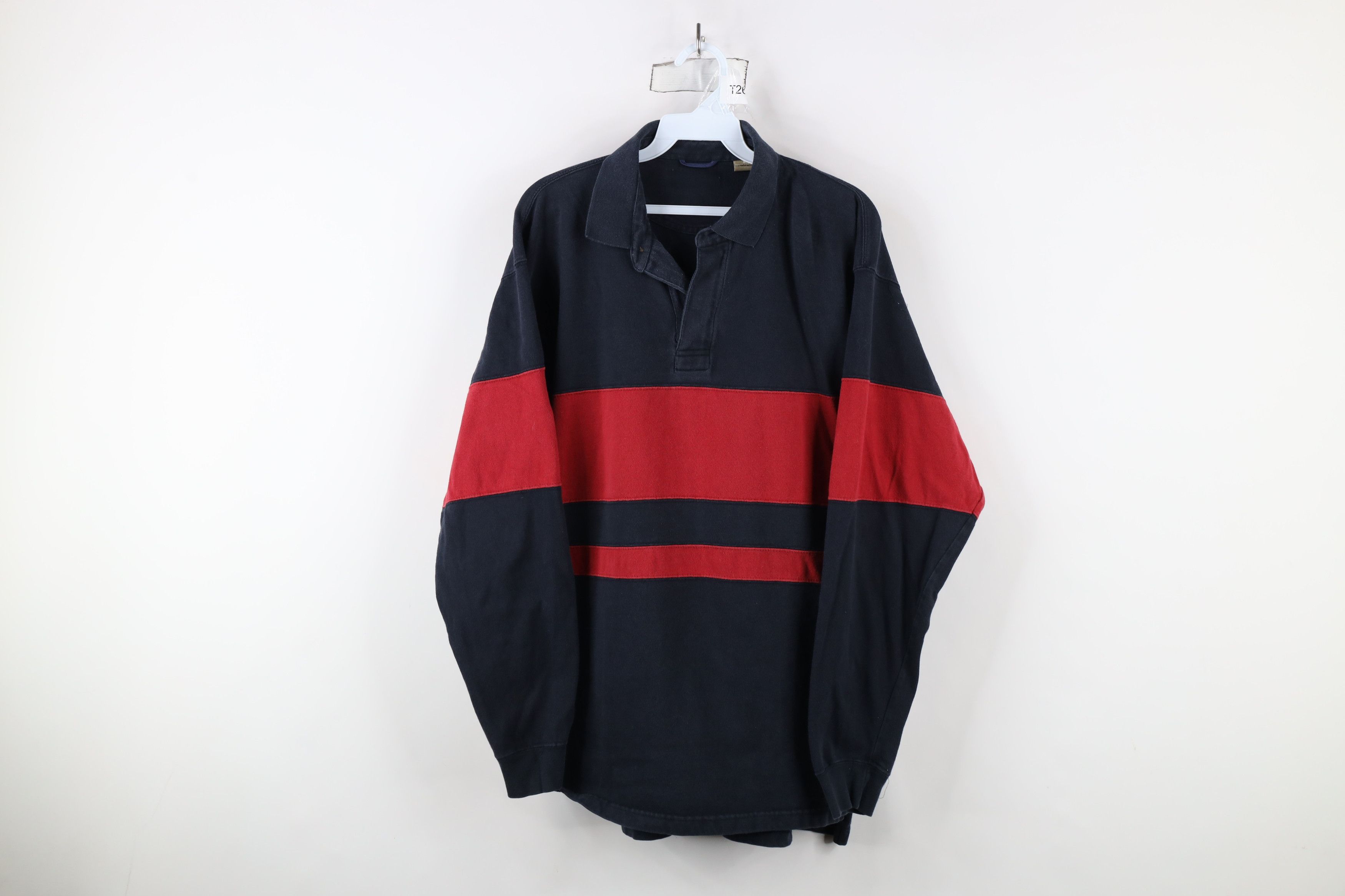 Vintage Vintage 90s Streetwear Block Long Sleeve Rugby Polo Shirt Size US M / EU 48-50 / 2 - 1 Thumbnail