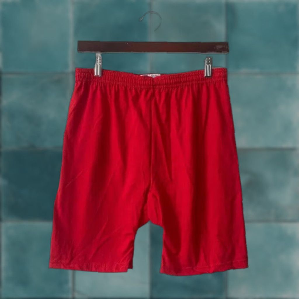 Russell Athletic VINTAGE Russell Athletic Mens Shorts Regular L Red 90s NOS Deadstock NWOT 3.5” inseam Drawstring Activewear Cotton Blend United States 1990s Size US 33 - 1 Thumbnail