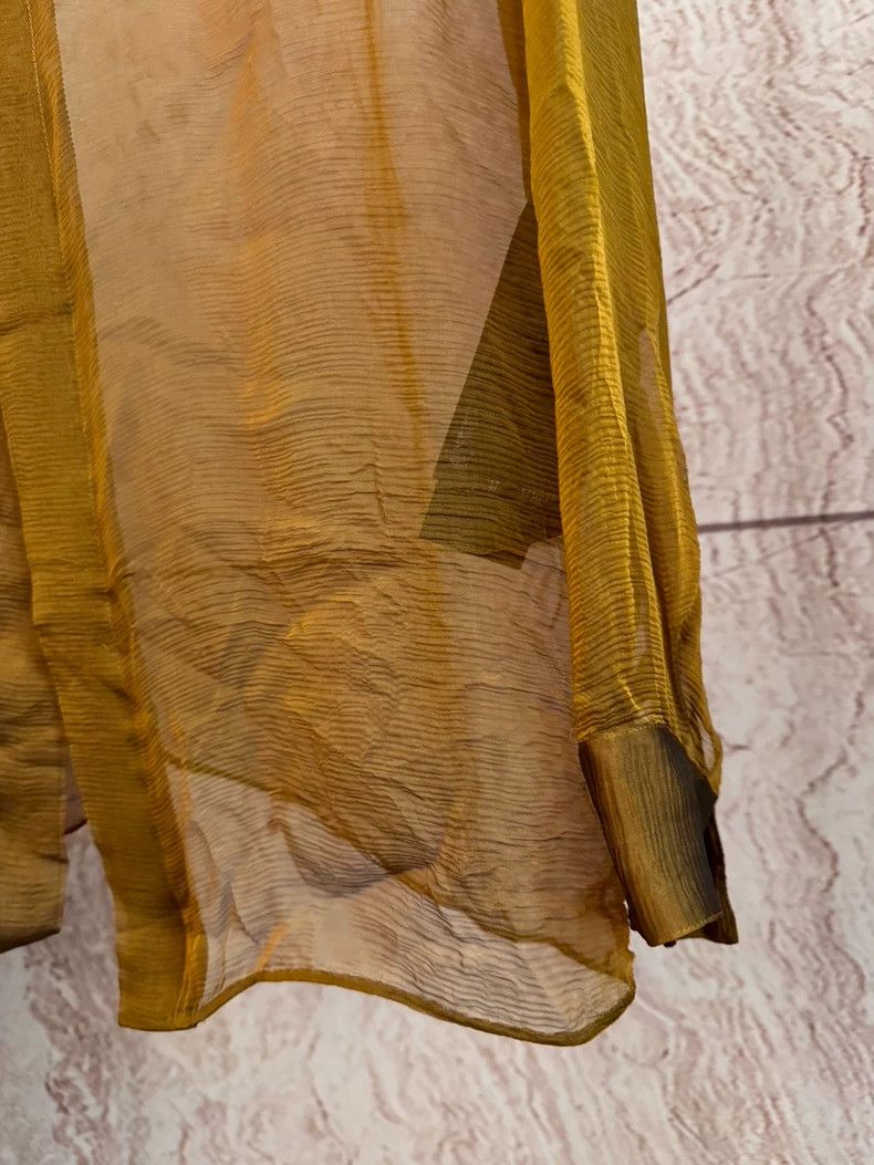Yves Saint Laurent Saint Laurent size 37 24SS Gold Silk See-Through Shirt 2502 Size US M / EU 48-50 / 2 - 2 Thumbnail