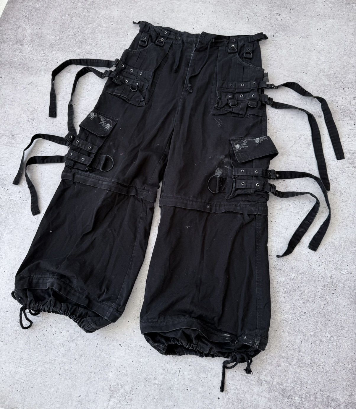 Other Vintage Y2K Cyber Goth Bondage Cargo Pants Multi Pocket Size US 33 - 9 Thumbnail