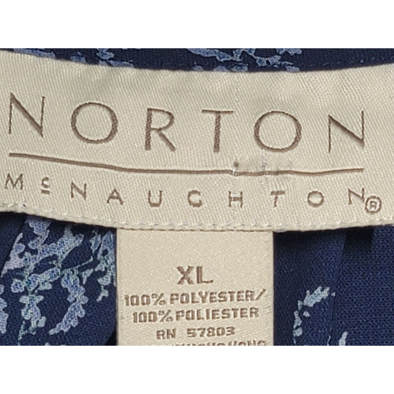 Other Norton McNaughton Blue Floral Print Top XL Lightweight Size XL / US 12-14 / IT 48-50 - 4 Thumbnail