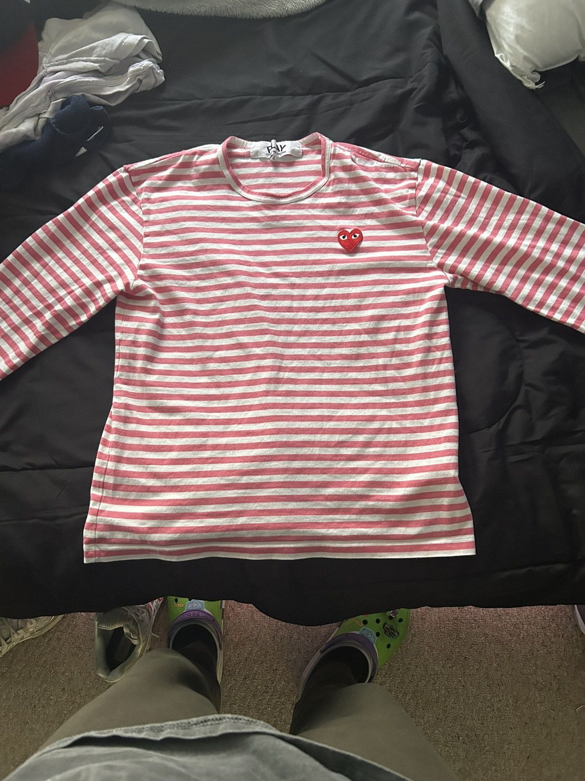 Comme des Garcons PLAY CDG Play Pink Striped Size US L / EU 52-54 / 3 - 1 Thumbnail