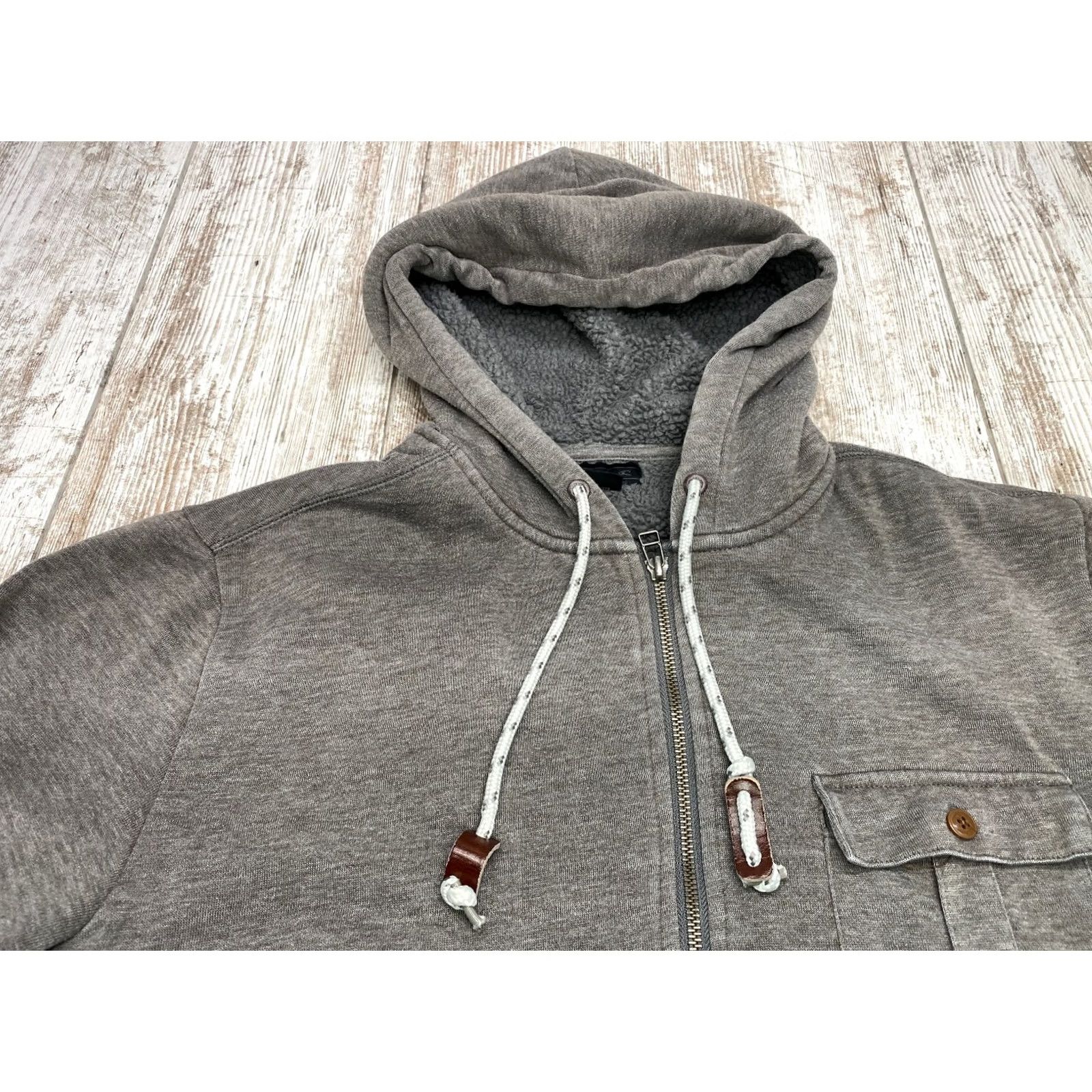 O'Neill VINTAGE O'Neill Hoodie Shirt Mens L Gray Full Zip Sherpa Lined Surf Skate Y2K Distressed Logo Heavyweight Grunge Beach USA 90s Size US L / EU 52-54 / 3 - 6 Thumbnail