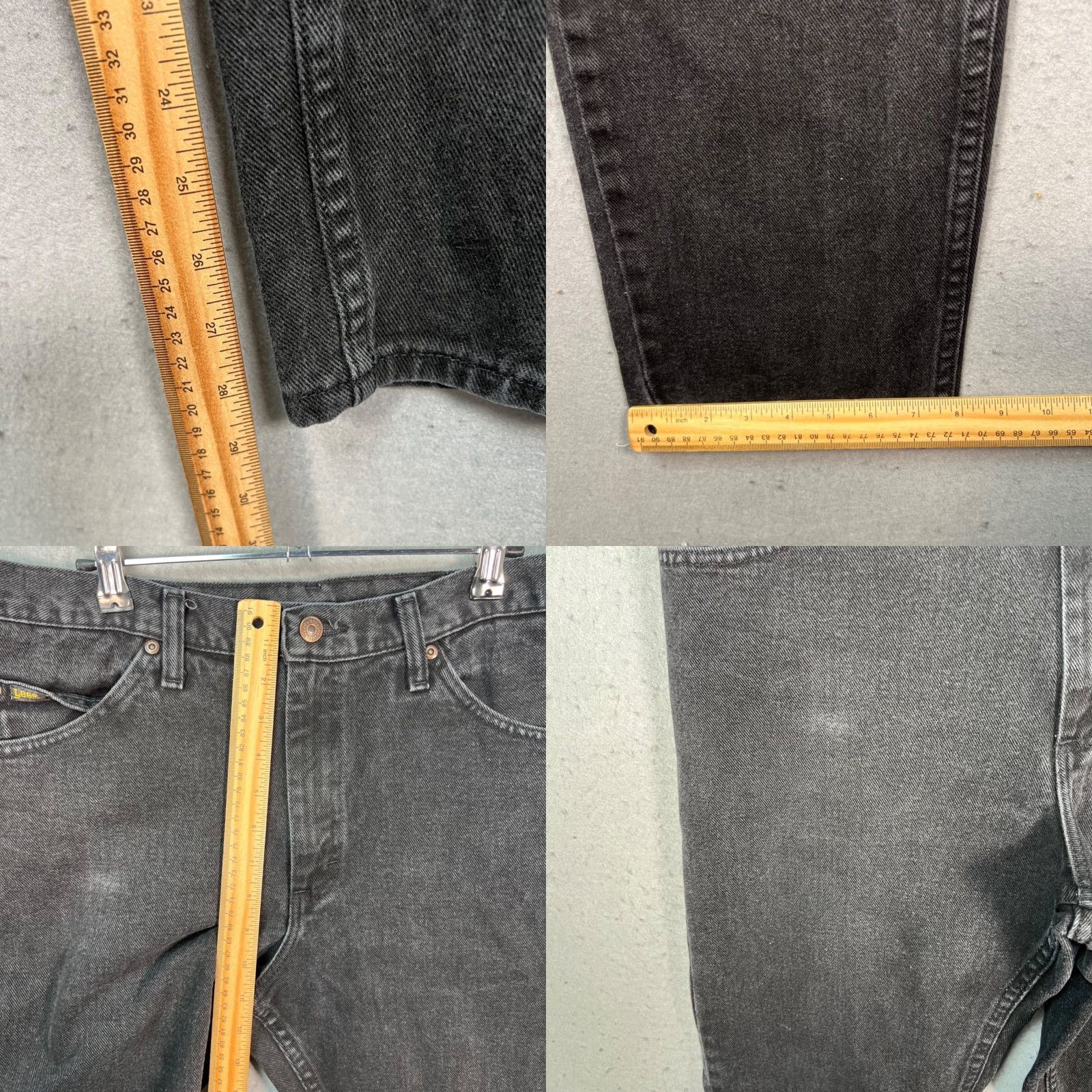 Lee Lee Mens Jeans 34x29 Black Denim Relaxed Straight Leg 5-Pocket Cotton Denim Jeans Regular Inseam 29" Vintage No Brand Lee 34" Mens jeans Size US 34 / EU 50 - 8 Thumbnail