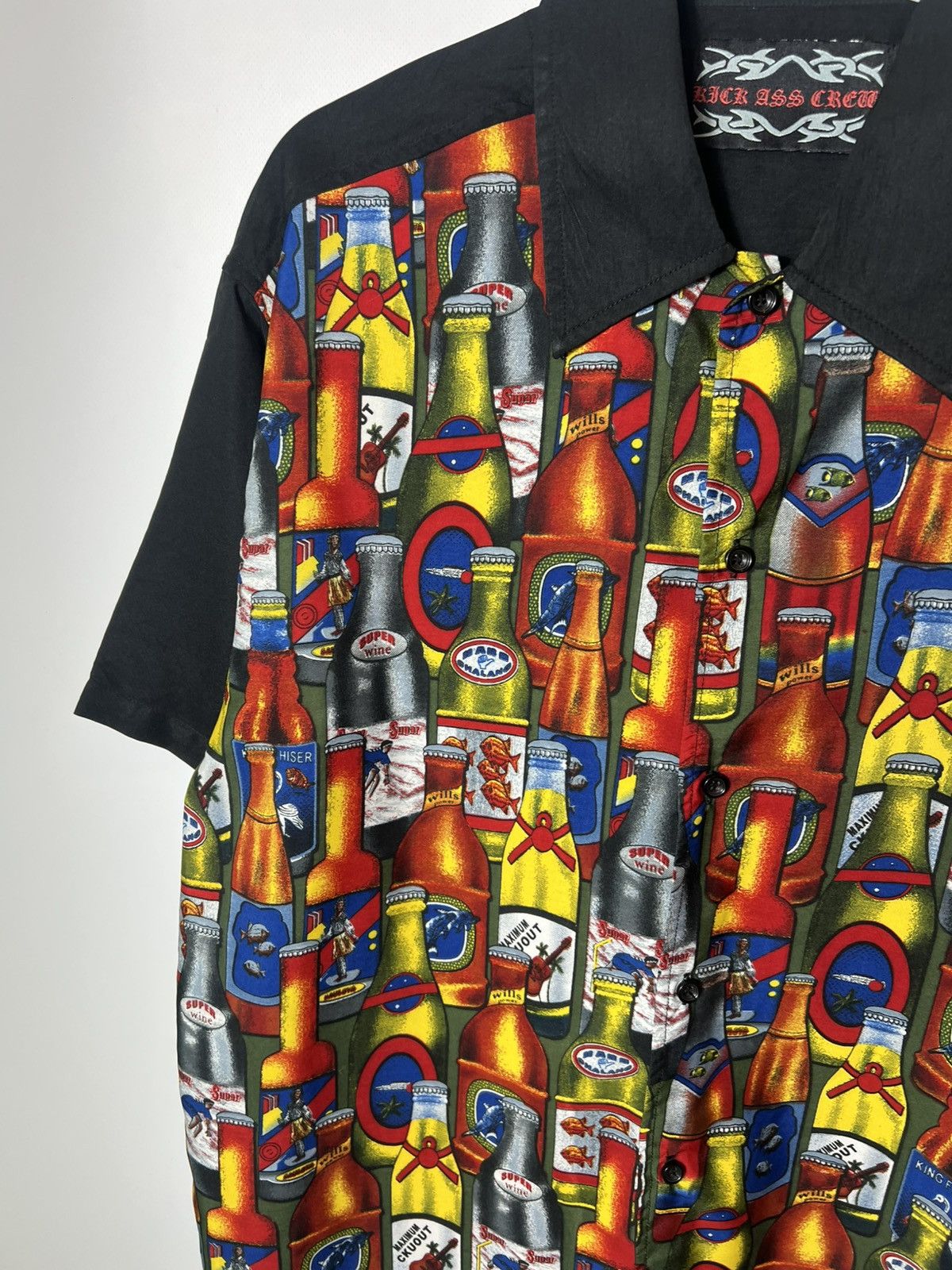 Vintage Vintage Bottle Rows Pattern Aloha Hawaiian Beach Shirt Size US L / EU 52-54 / 3 - 5 Thumbnail