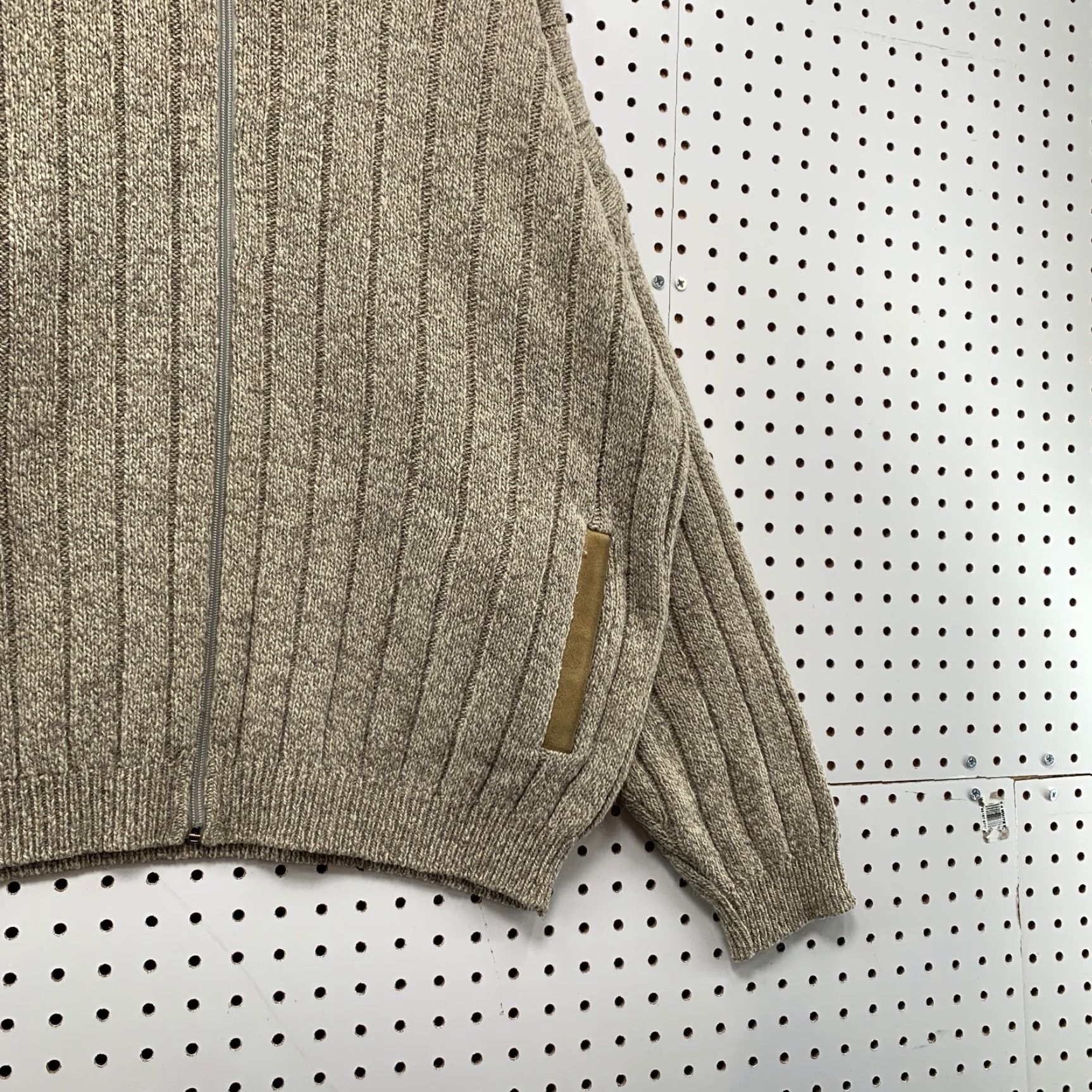 Express VINTAGE Northwest Express Sweater Shirt Men XL Beige Wool Blend Full Zip USA 90s Mens Size US XL / EU 56 / 4 - 6 Thumbnail