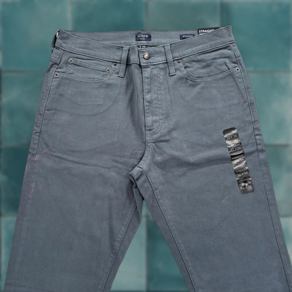 J.Crew J.CREW Straight Jeans Mens 32x34 Gray Denim 5-Pocket Cotton Polyester Stretch Garment Dye Jeans Size US 32 / EU 48 - 1 Thumbnail