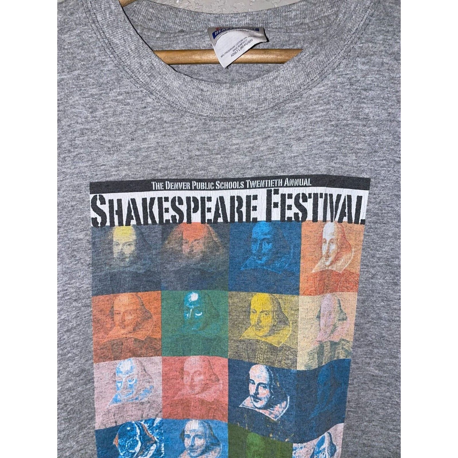 Hanes Vintage Shakespeare Shirt Festival Denver Artist Art Tee Y2K Size US L / EU 52-54 / 3 - 2 Thumbnail
