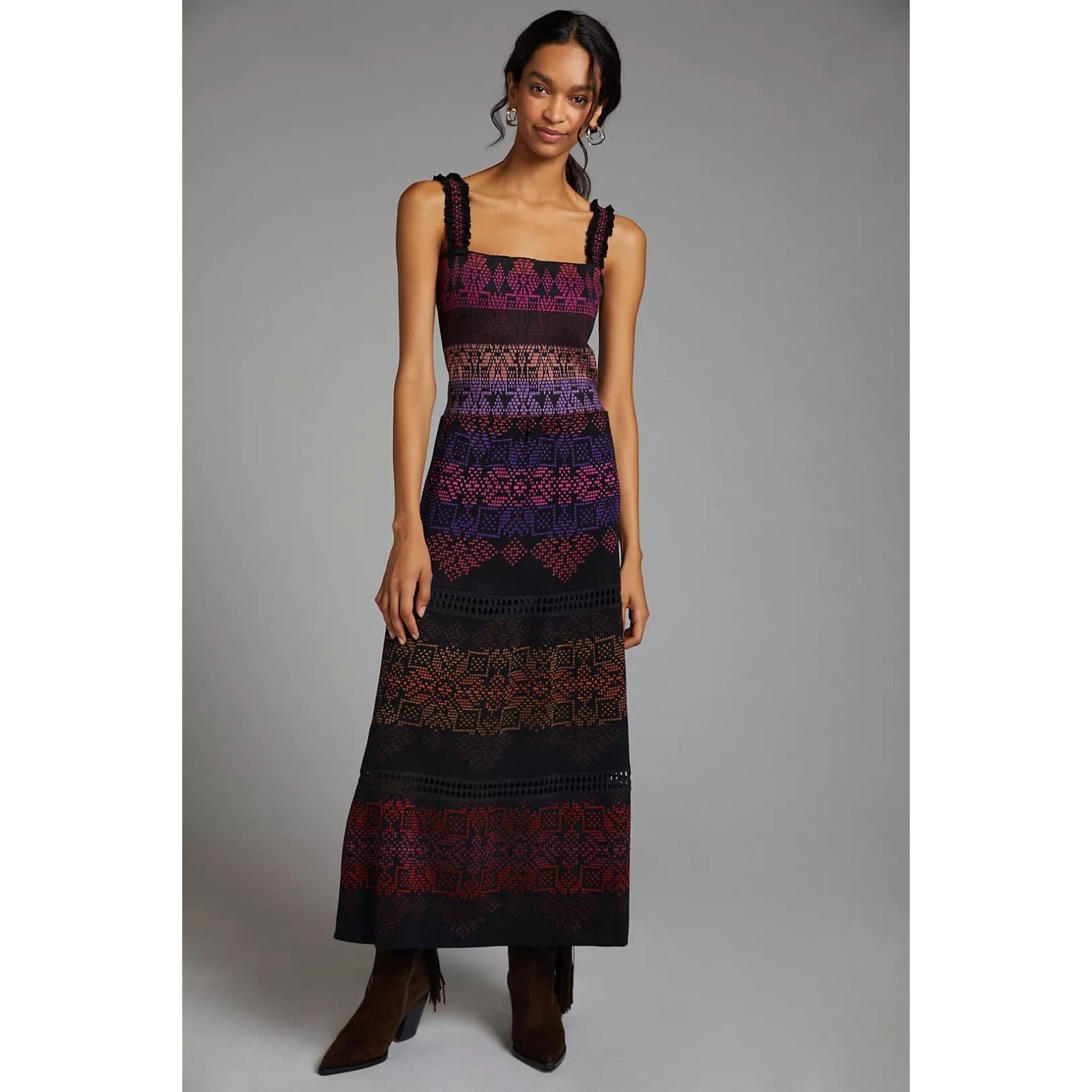 ANTHROPO Cecilia Prado Dress Patchwork Sundress Knit Sweater -  wpequipmentugltd.com