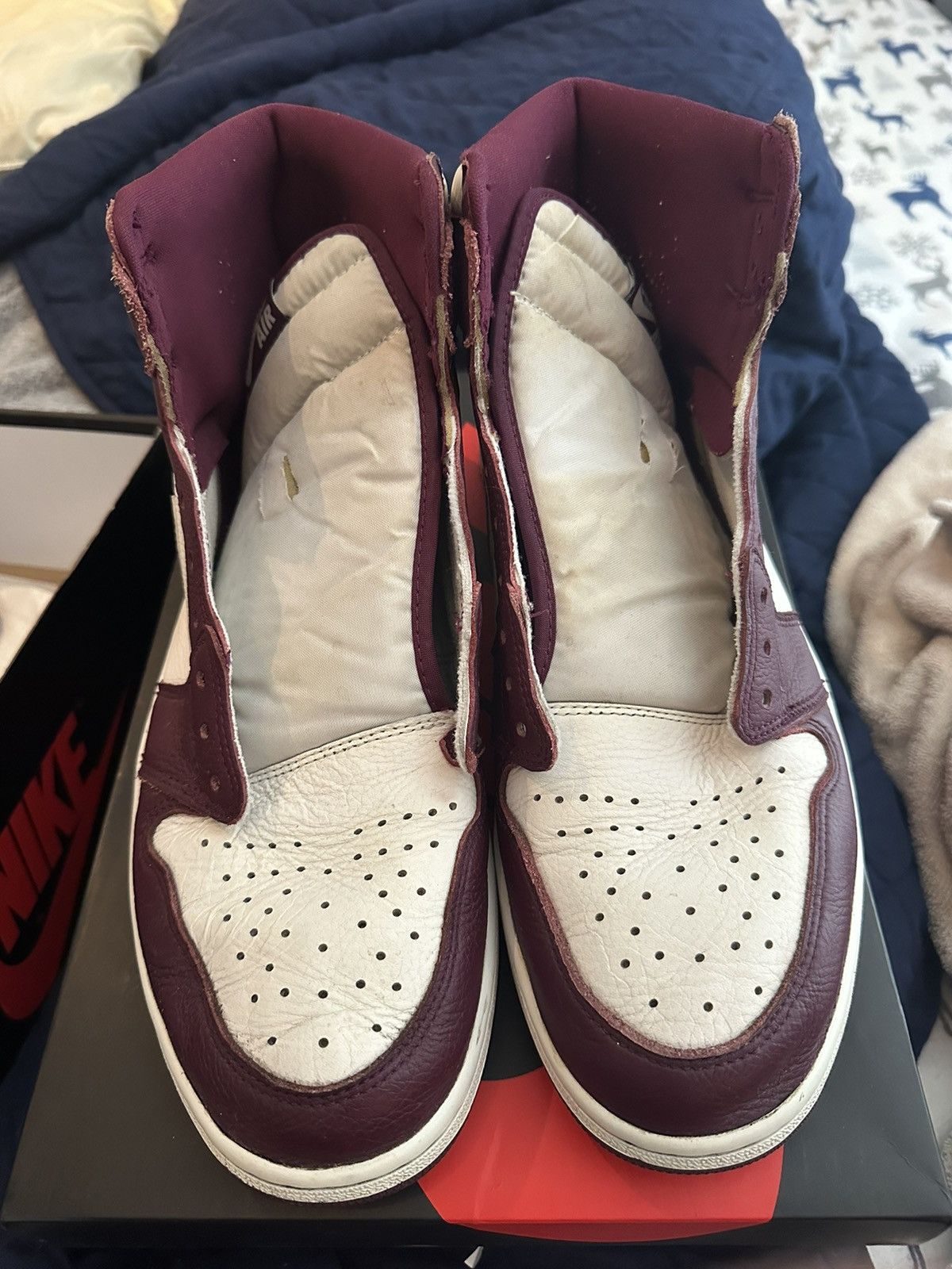 Jordan Brand × Nike Air Jordan 1 Retro High OG Bordeaux/silver/white Size US 14 / EU 47 - 4 Thumbnail