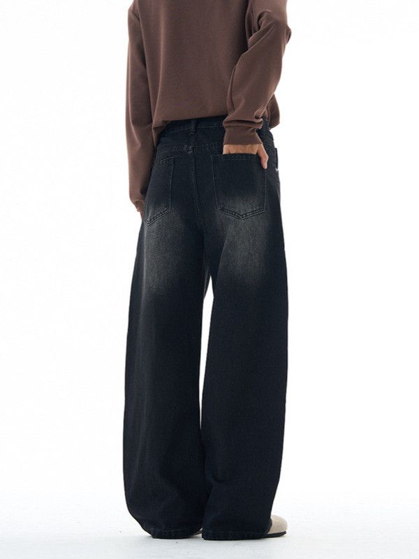 Japanese Brand American retro men's wide-leg loose black curved jeans Size US 32 / EU 48 - 4 Thumbnail