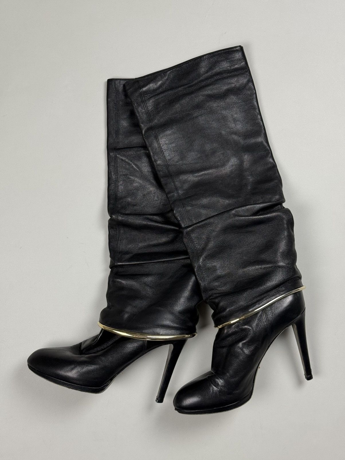 Sergio Rossi Sergio Rossi Ladies Leather Over The Knee Heeled Boots Size US 8.5 / IT 38.5 - 2 Thumbnail