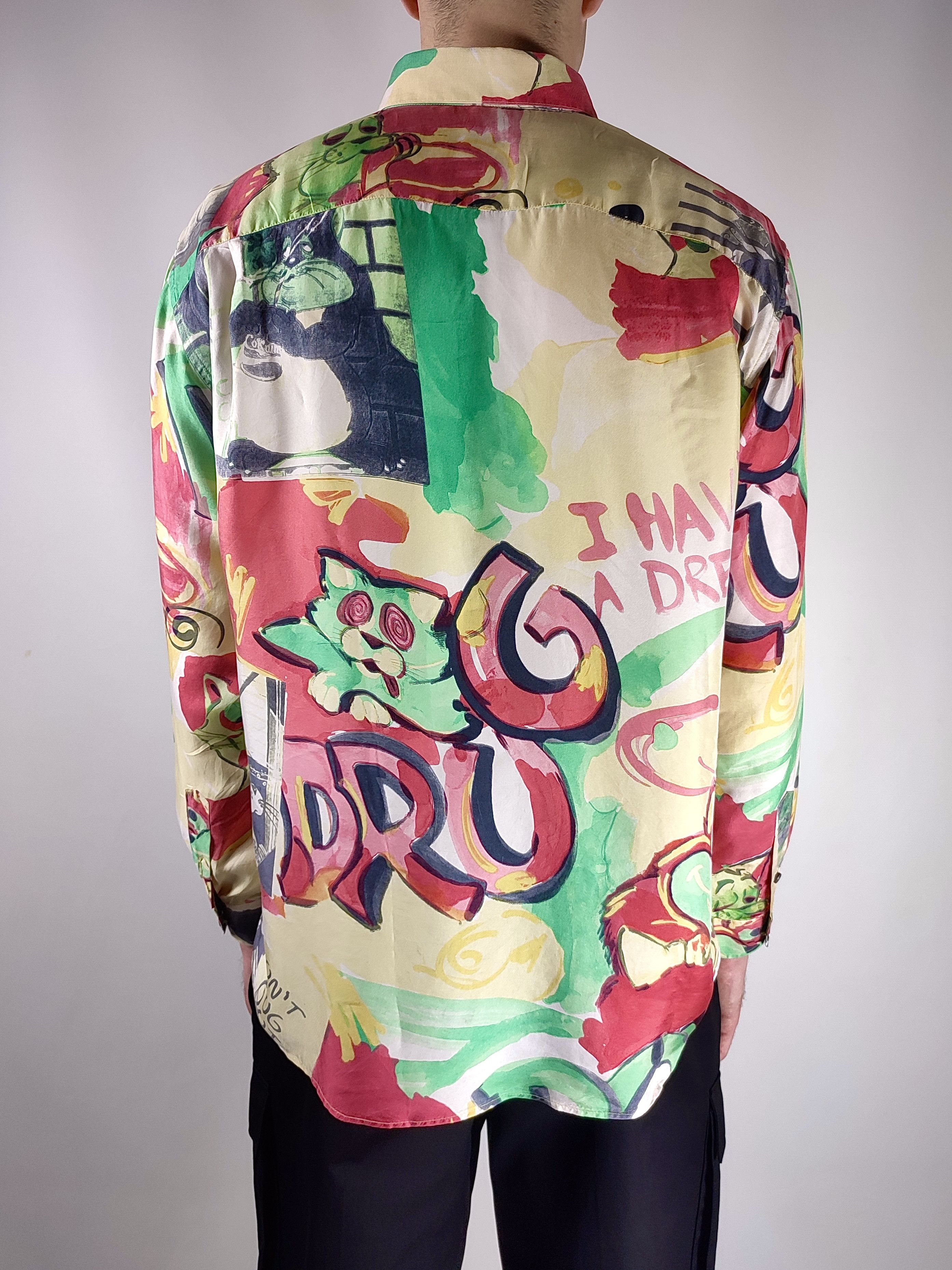 Iceberg 1992 Iceberg Silk Don’t Drug Out LSD Full Print Shirt 90s Size US L / EU 52-54 / 3 - 8 Thumbnail