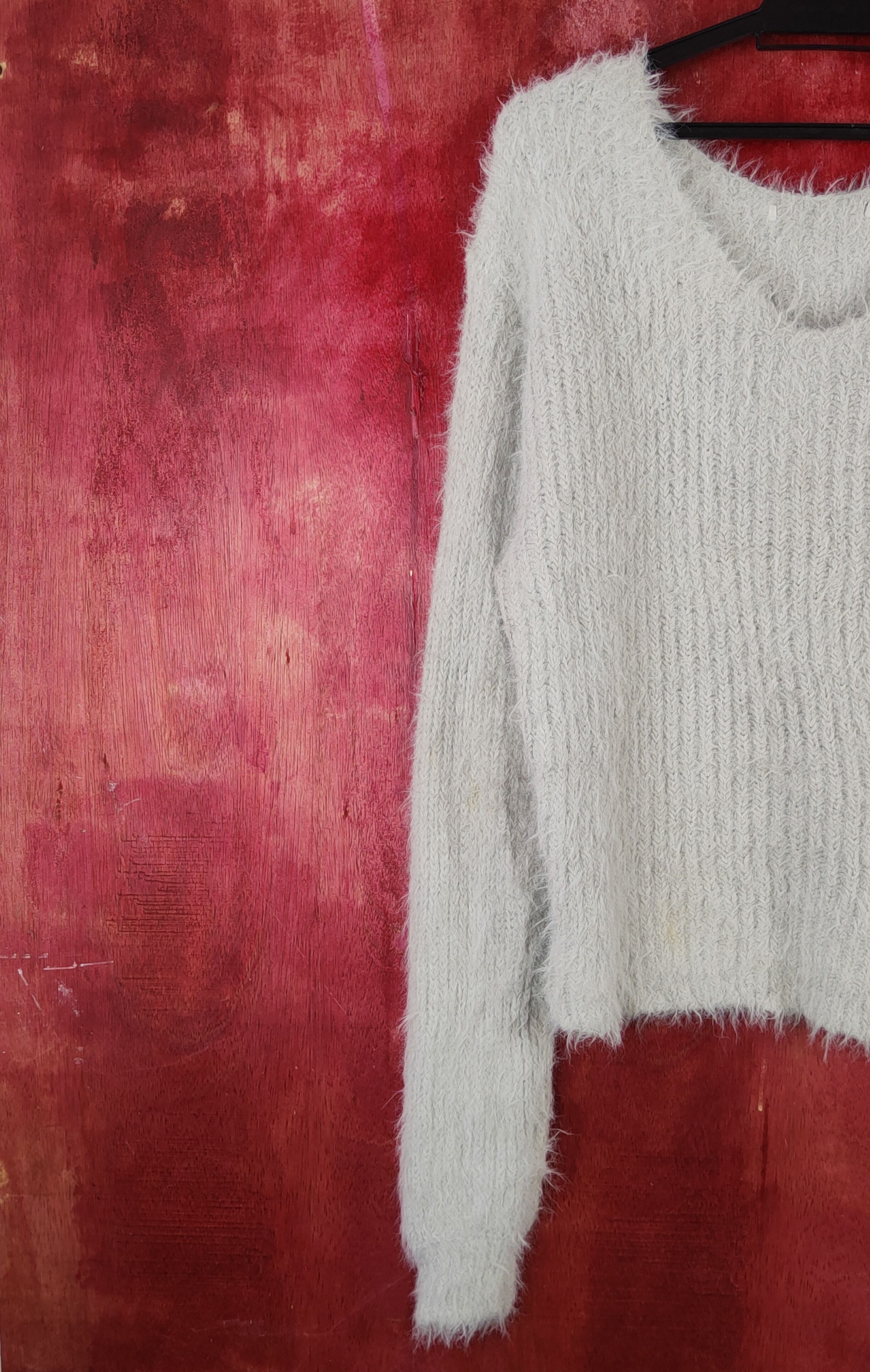 Japanese Brand × Vintage Japanese Brand Gray Shag Shaggy Fur Mohair Knitwear #S1898 Size M / US 6-8 / IT 42-44 - 3 Thumbnail