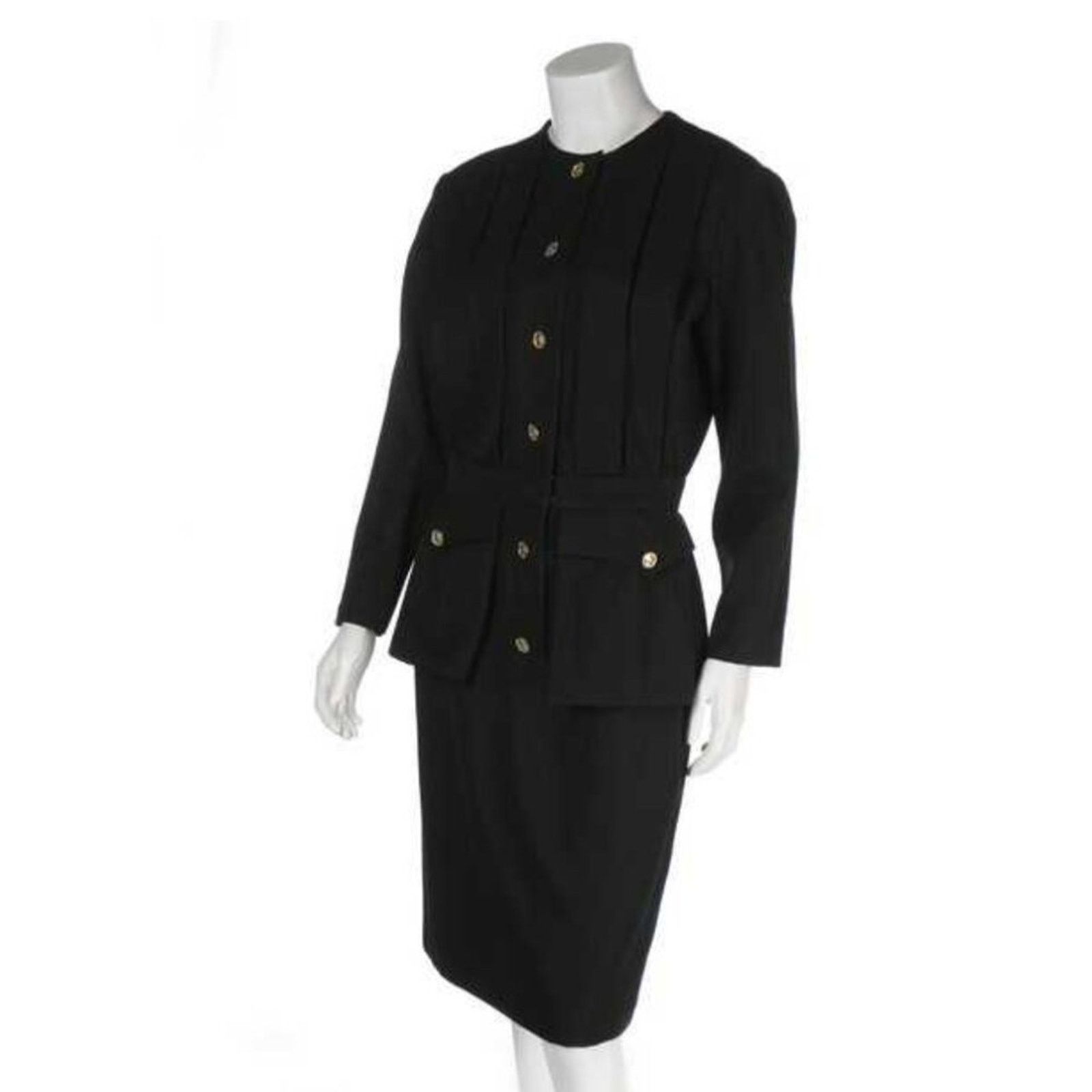 Chanel Chanel Peplum Dress 1983 Boutique Box Pleats Gold Buttons 38 Size XS / US 0-2 / IT 36-38 - 1 Thumbnail