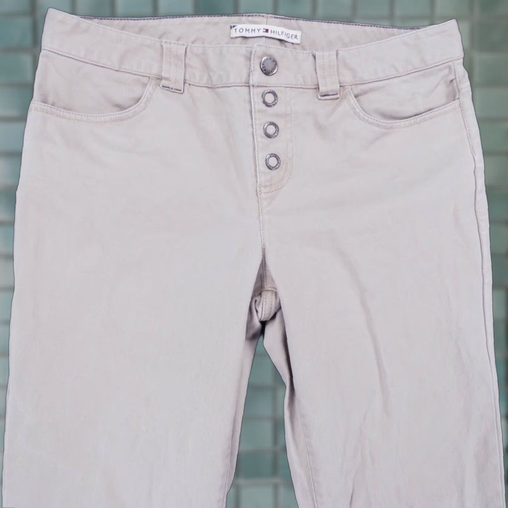 Tommy Hilfiger Tommy Hilfiger Pants Womens 8 Stretch Flat Front Boot Beige Button Fly Ladies Size 30" / US 8 / IT 44 - 1 Thumbnail