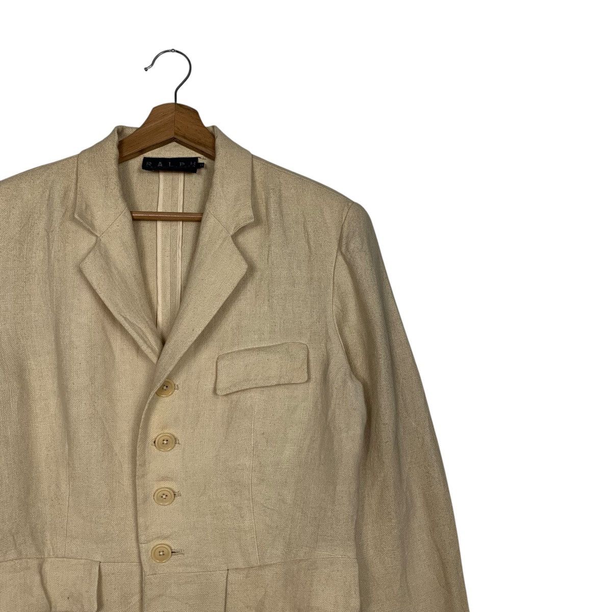 Ralph Lauren Vintage RALPH LAUREN Single Breasted Linen Jacket #2762-C124 Size M / US 6-8 / IT 42-44 - 4 Thumbnail
