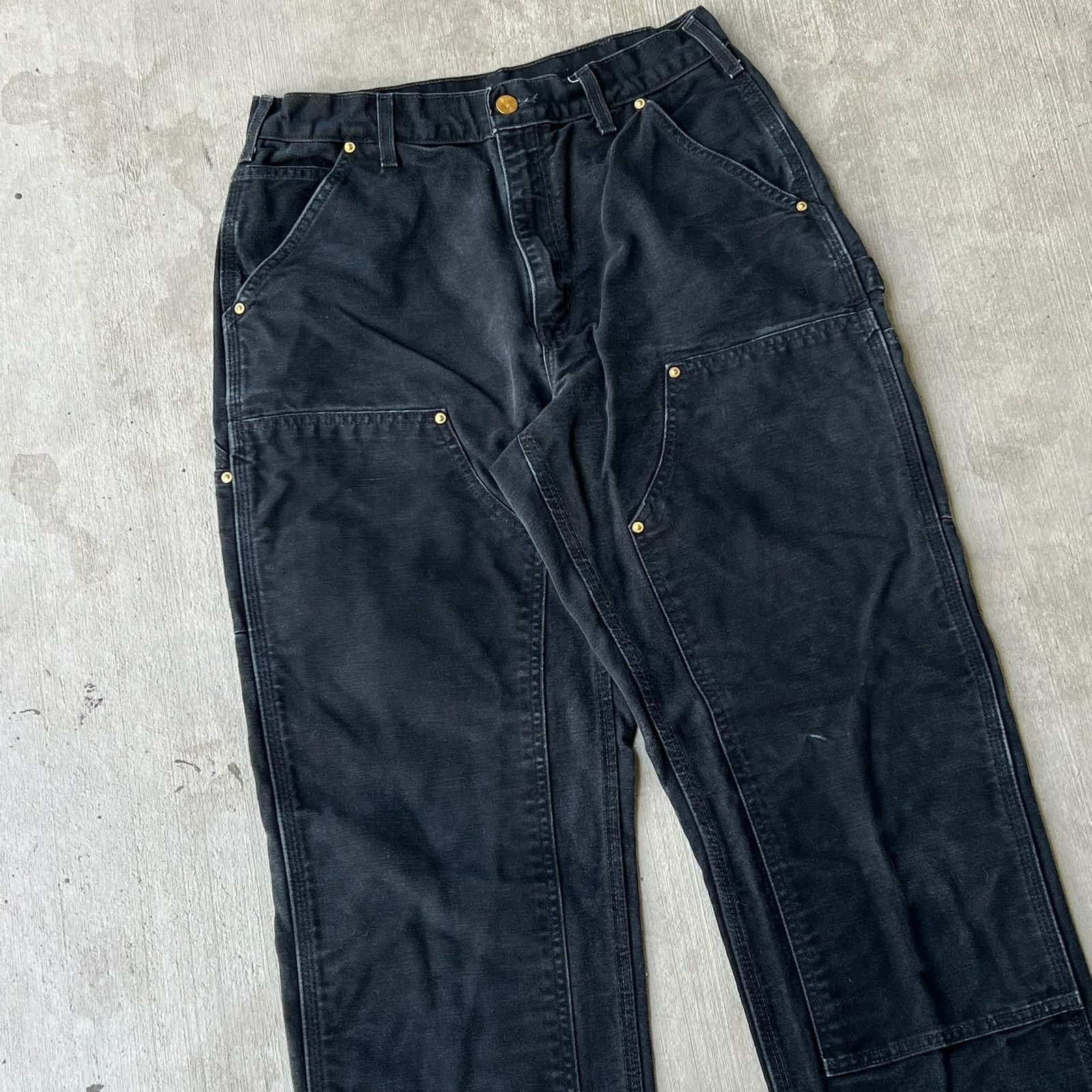 Carhartt × Vintage Carhartt black double knee work wear carpenter pants Size US 29 - 2 Thumbnail