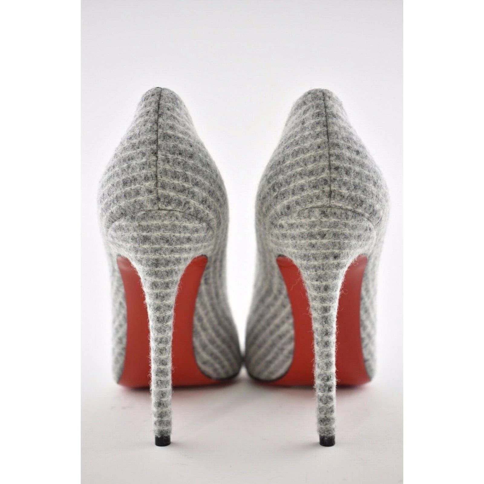 Christian Louboutin Christian Louboutin Pigalle Follies 100 Grey Flanelle Tennis Size US 7.5 / IT 37.5 - 11 Thumbnail