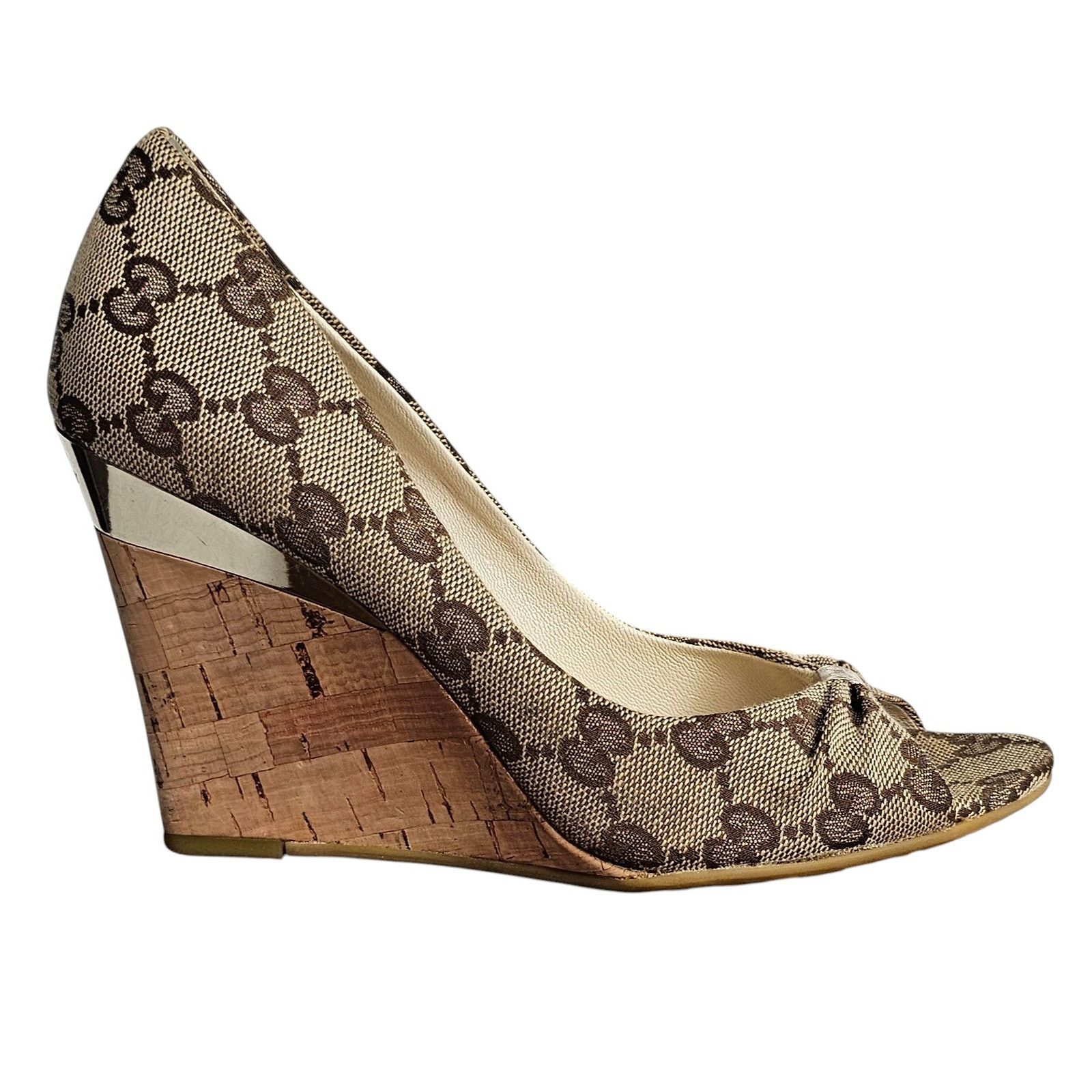 Gucci Gucci GG canvas peep-toe Cyprus cork wedge Size 5B Size US 5 / IT 35 - 14 Thumbnail