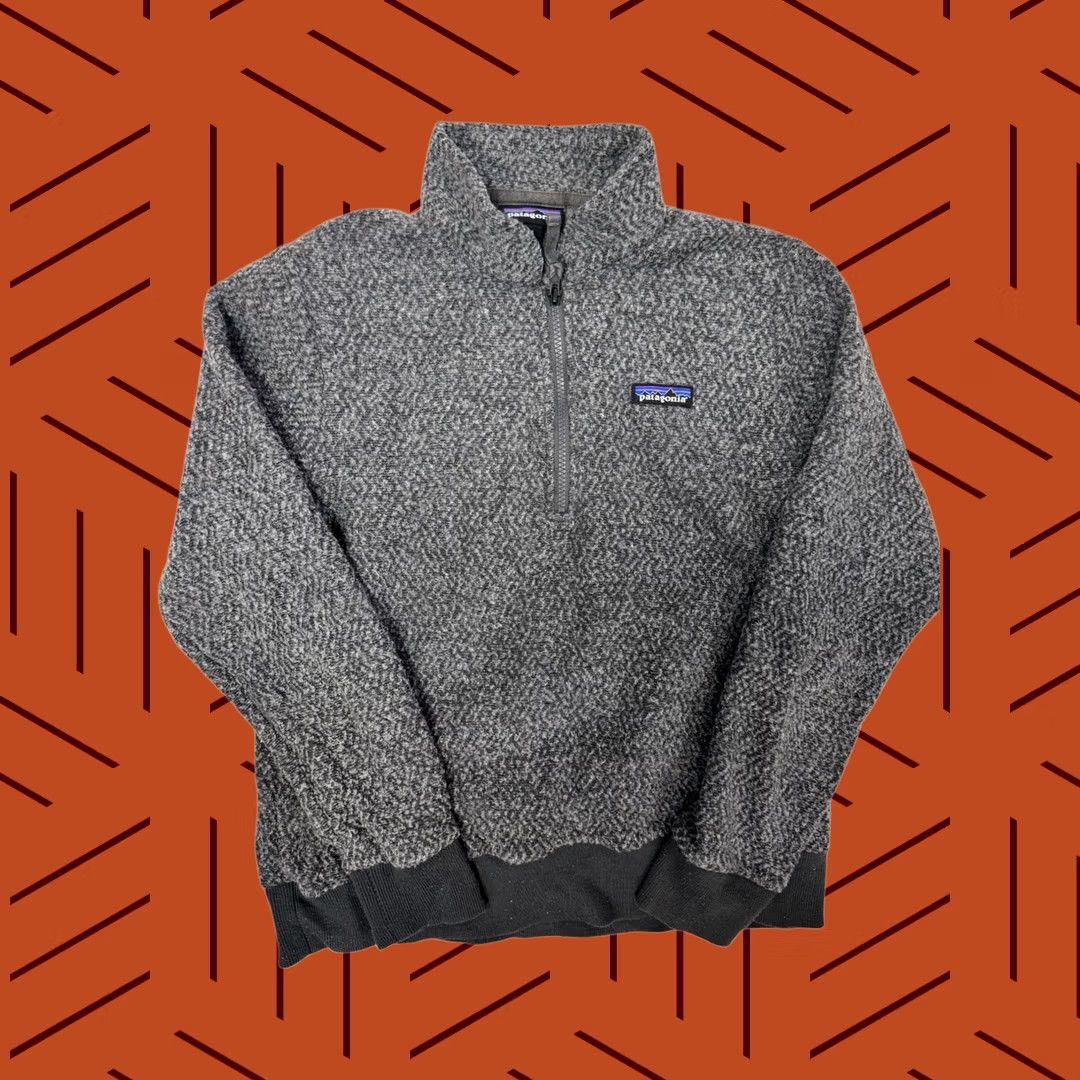 Patagonia Patagonia Women's M Gray Quarter Zip Fleece Jacket Pullover Wool Blend Polyester Blend Heather Knit Fabric Size M / US 6-8 / IT 42-44 - 1 Thumbnail