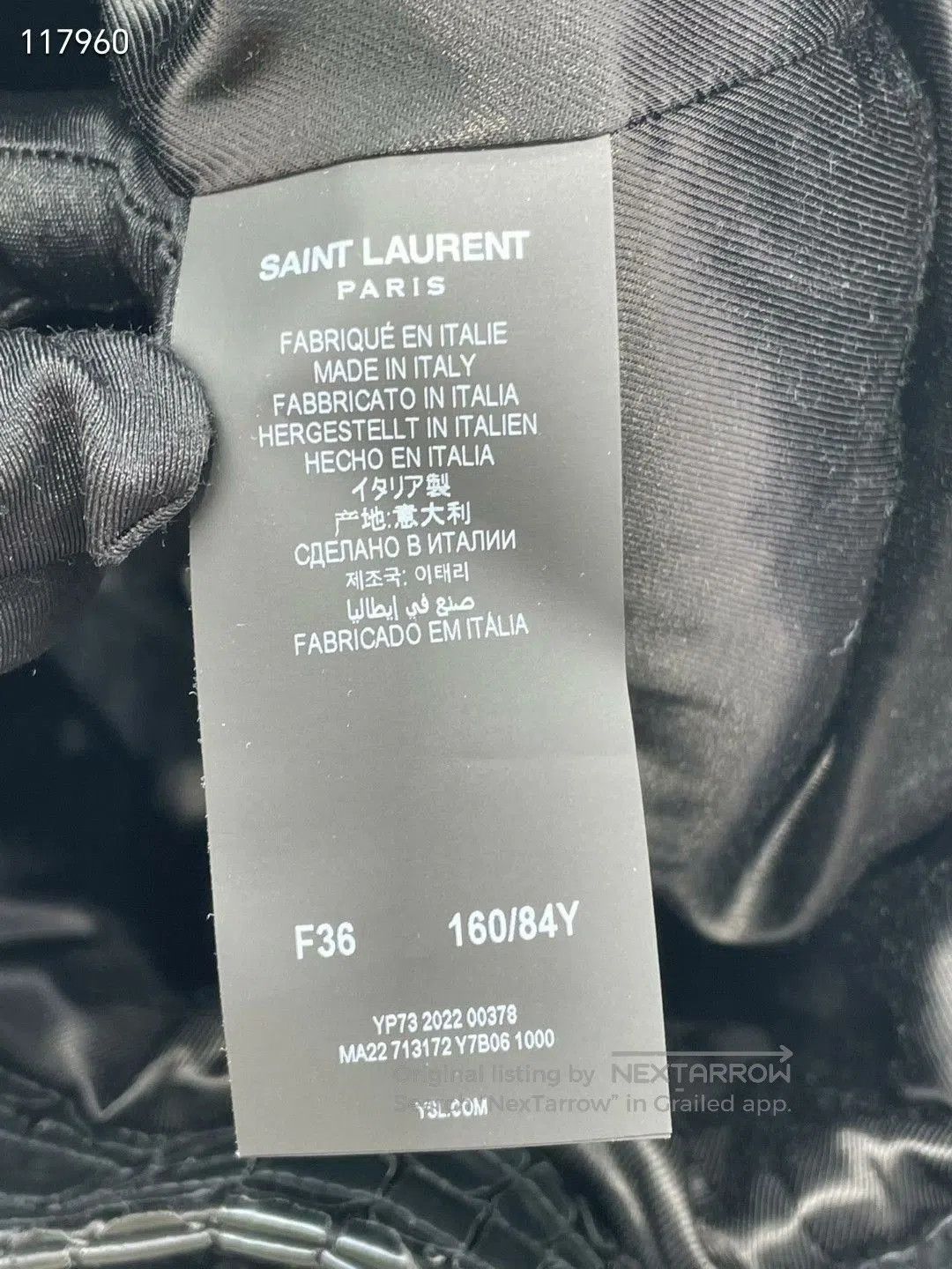 Saint Laurent Paris Saint Laurent FW22 Black Croc Leather Jacket. Size XS / US 0-2 / IT 36-38 - 7 Thumbnail
