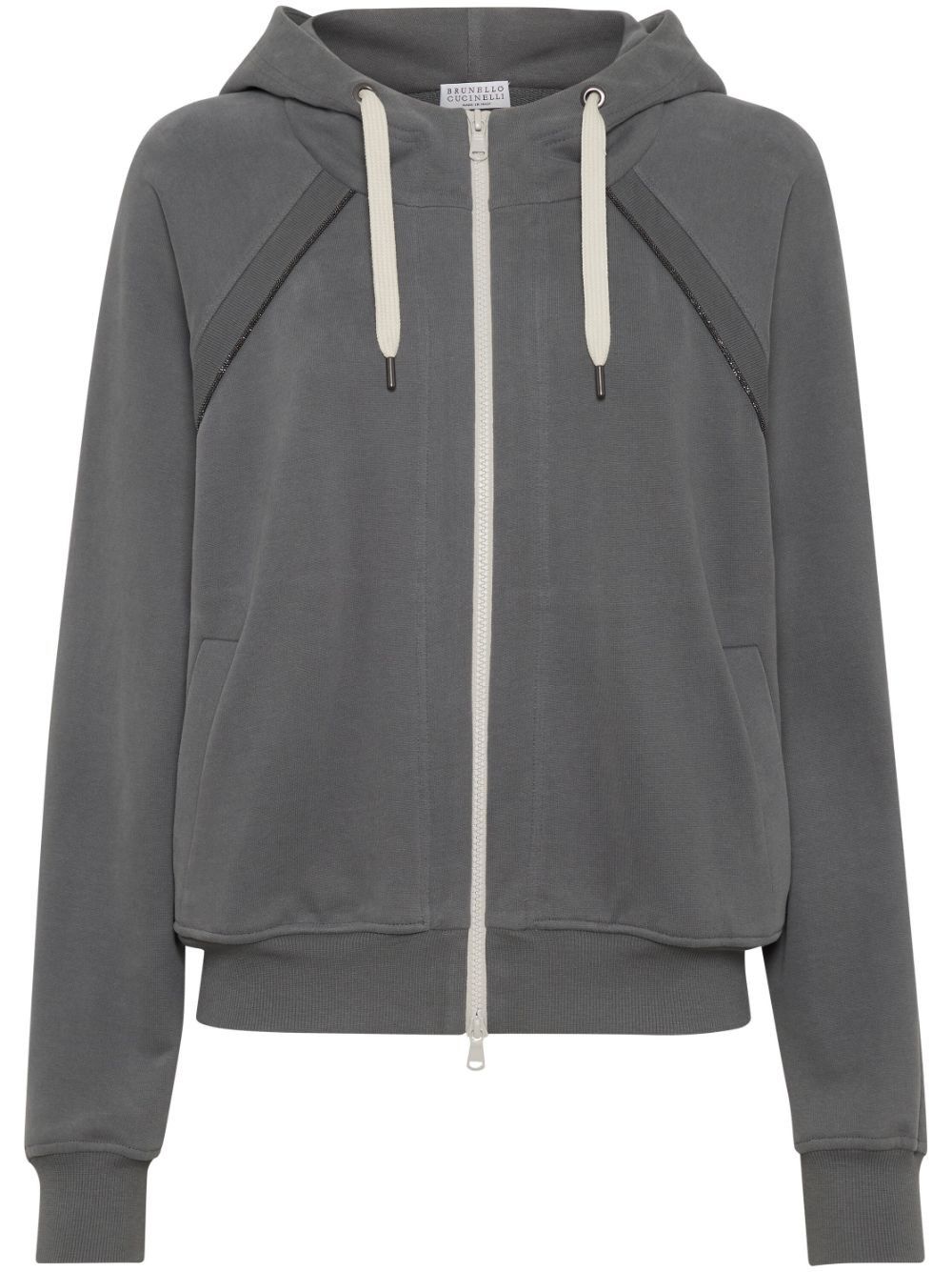 Brunello Cucinelli o1y0825 Hooded Sweatshirt in Lead Size L / US 10 / IT 46 - 1 Thumbnail