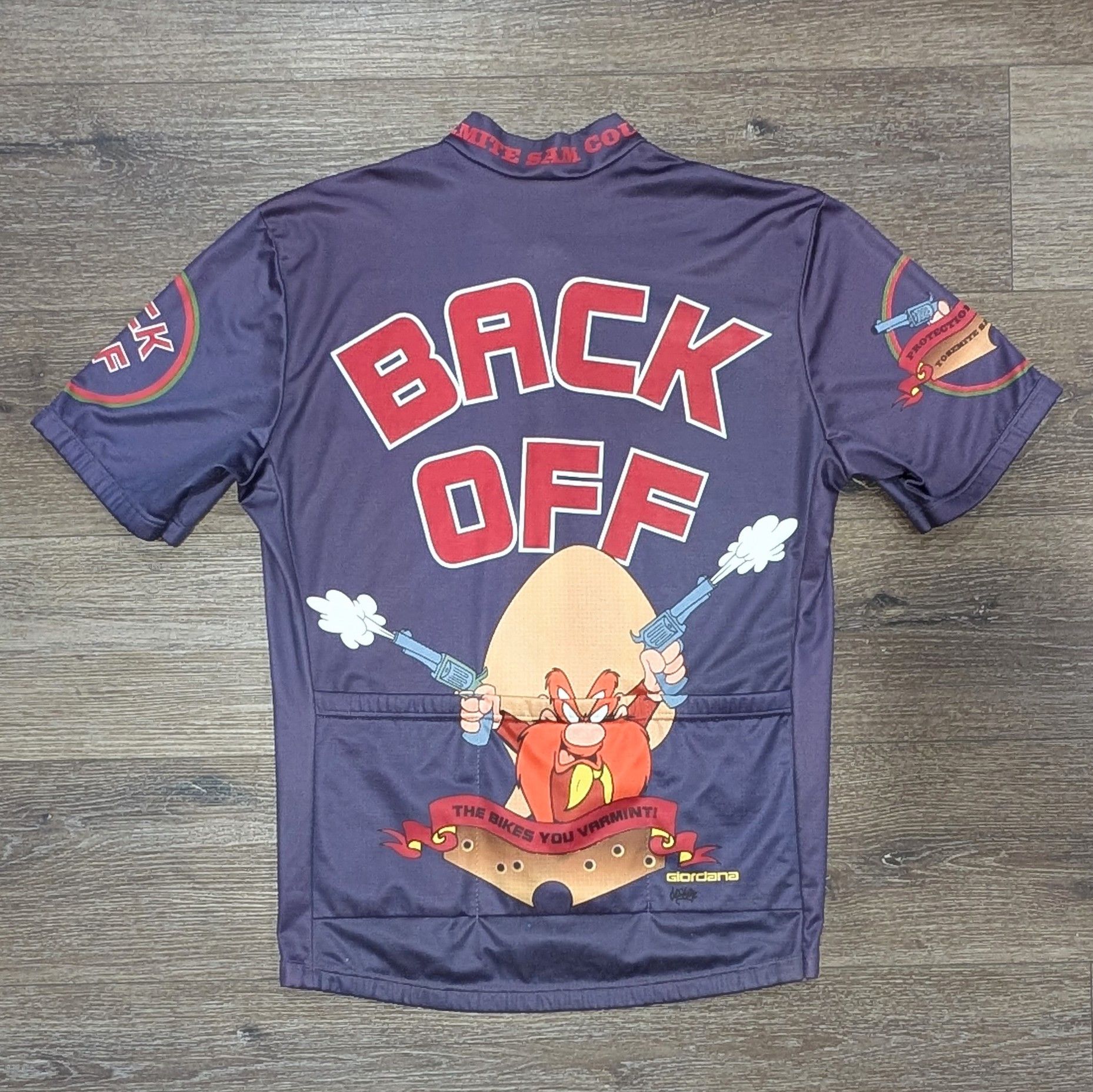 Warner Bros Vintage Giordana Yosemite Sam cycling shirt jersey Size US L / EU 52-54 / 3 - 7 Thumbnail