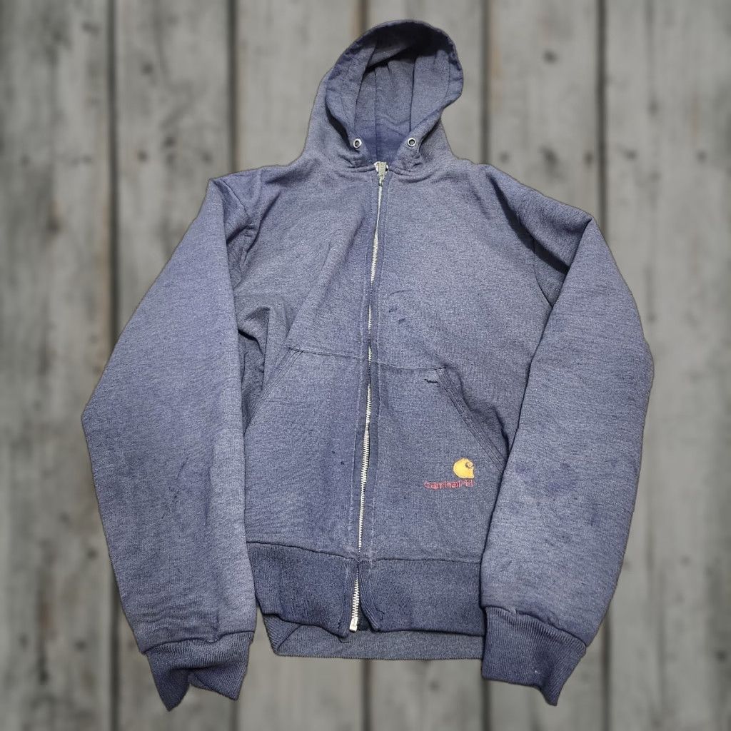 Carhartt VINTAGE Carhartt Hoodie Shirt Mens L Blue Full Zip 90s Rugged Outdoor Wear Thermal Thick Size US L / EU 52-54 / 3 - 1 Thumbnail