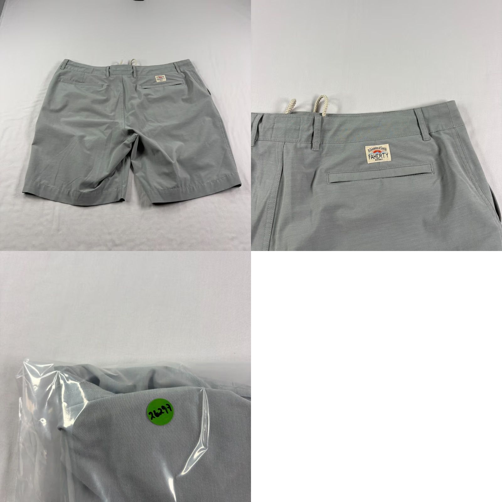 Faherty Faherty Mens Shorts 38 Gray All Day Chino Casual Hybrid Drawstring Pockets Regular 9in Inseam Front Flat Front Logo Closet Buy Now Mens Size US 38 / EU 54 - 8 Thumbnail