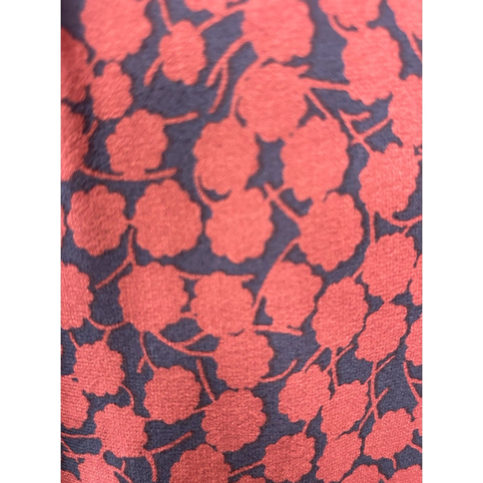 Madewell Madewell Dress Womens 10 Silk Floral Short Sleeve Burgundy Navy A-Line Party/Cocktail Size 32" / US 10 / IT 46 - 6 Thumbnail