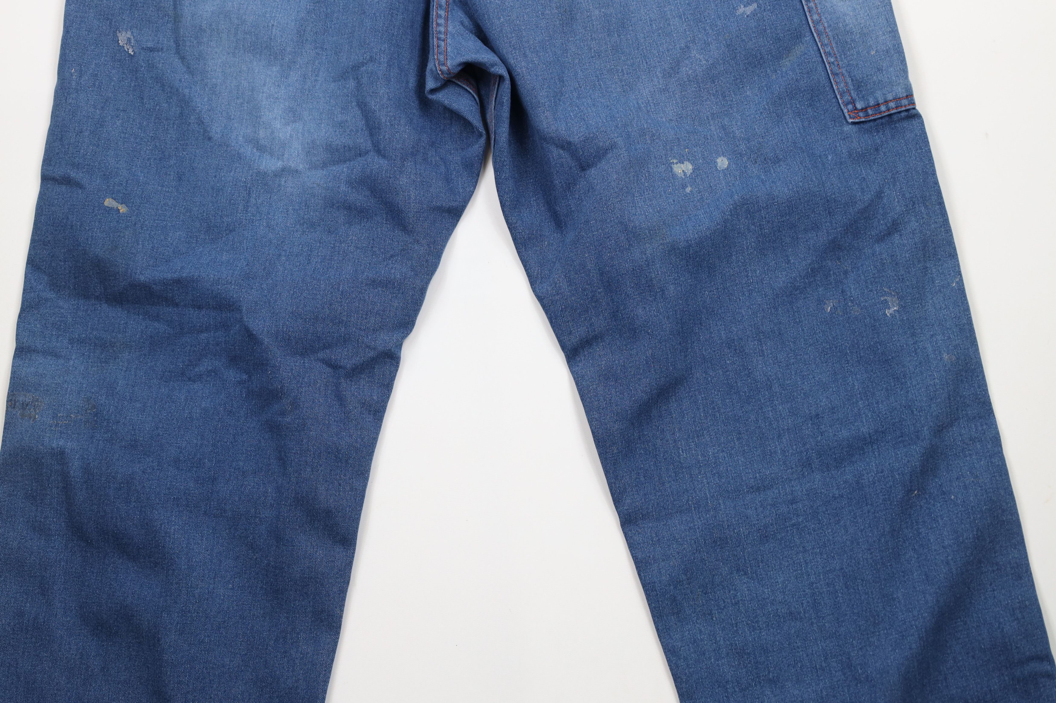 Big Mac × Vintage Vintage 90s Big Mac Dungaree Wide Leg Denim Jeans Blue USA Size US 38 / EU 54 - 13 Thumbnail