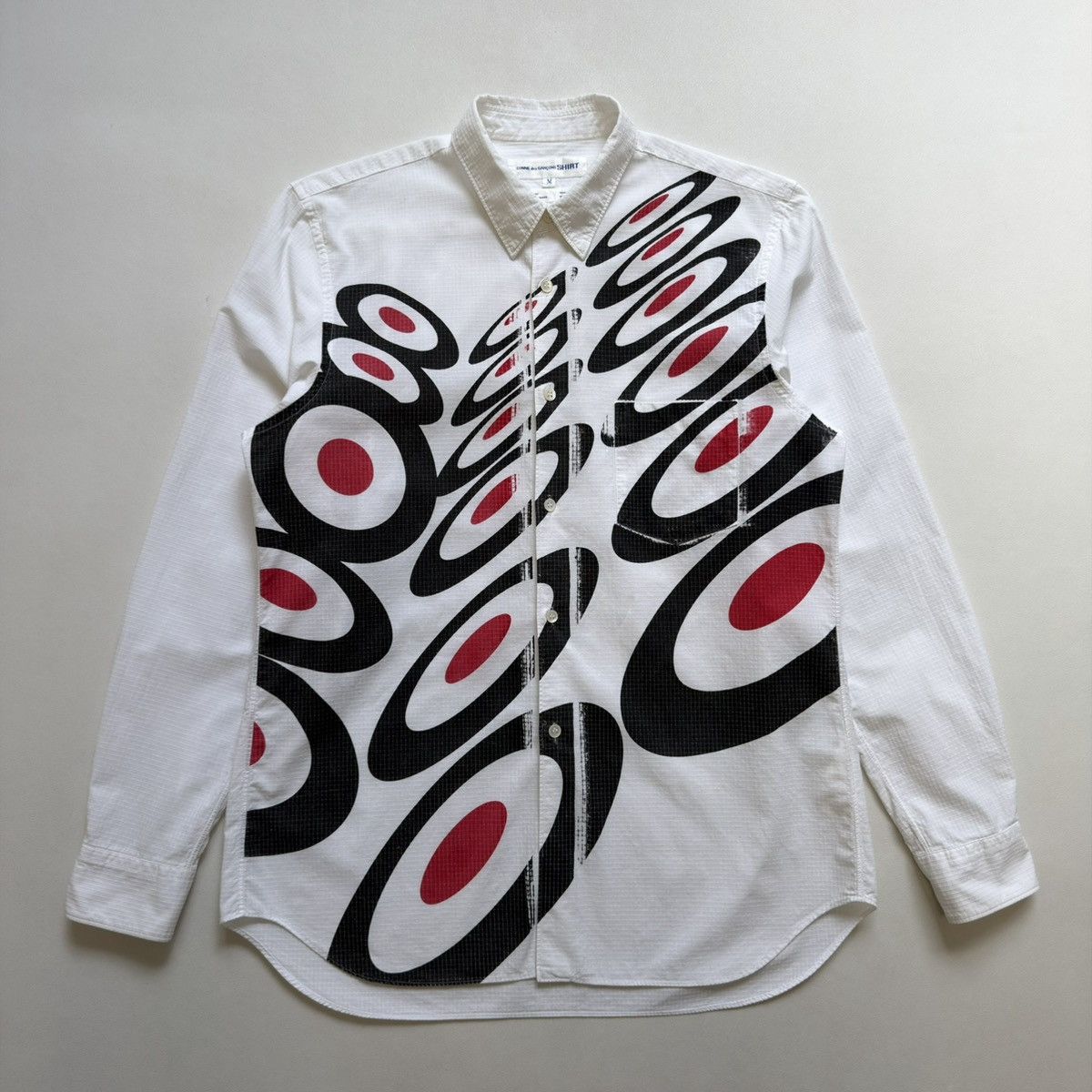 Comme des Garcons ‘Mod Target Print’ White Cotton Shirt Size US M / EU 48-50 / 2 - 2 Thumbnail