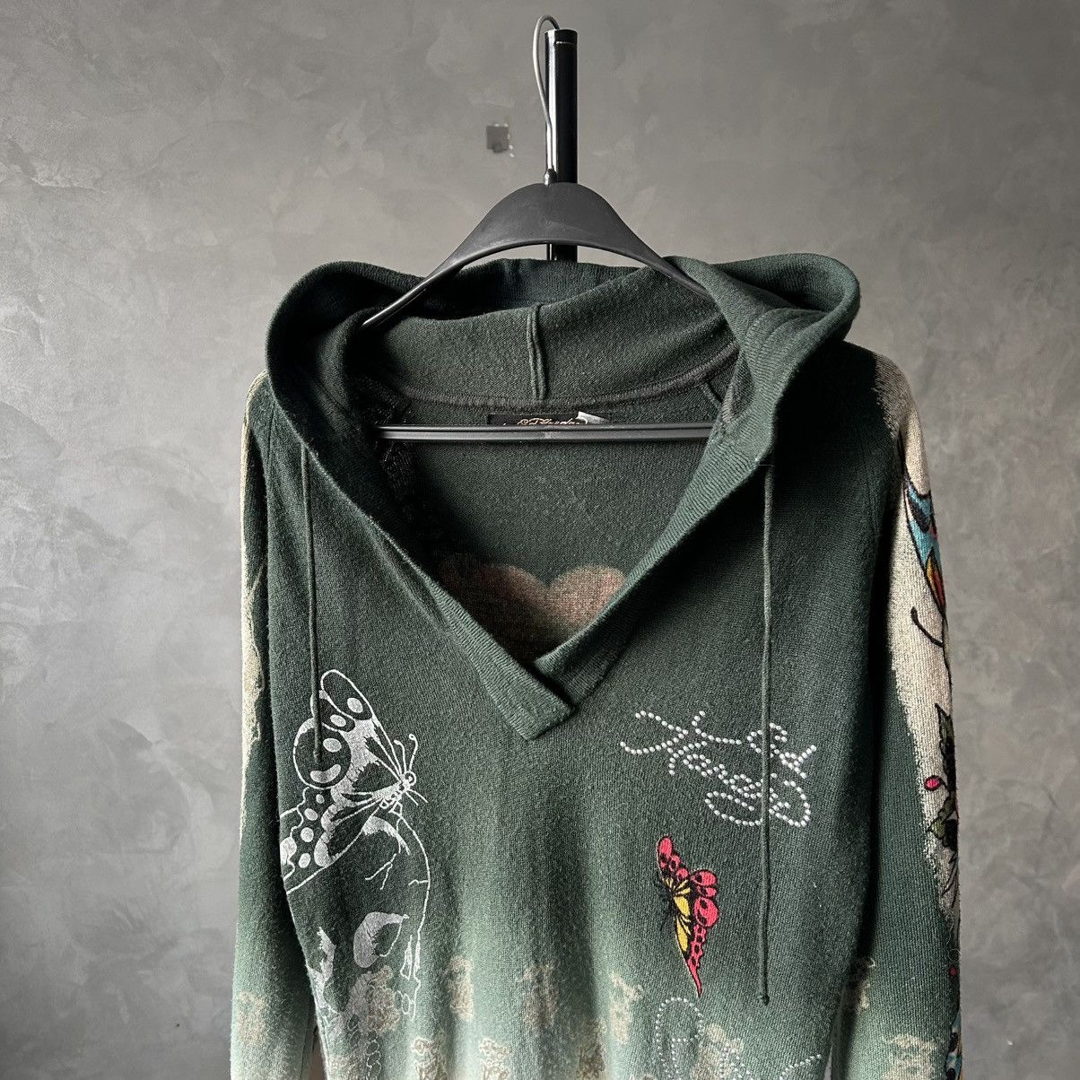 Ed Hardy Vintage Y2K Ed Hardy Tattoo Hooded Knit Sweater Size L / US 10 / IT 46 - 5 Thumbnail