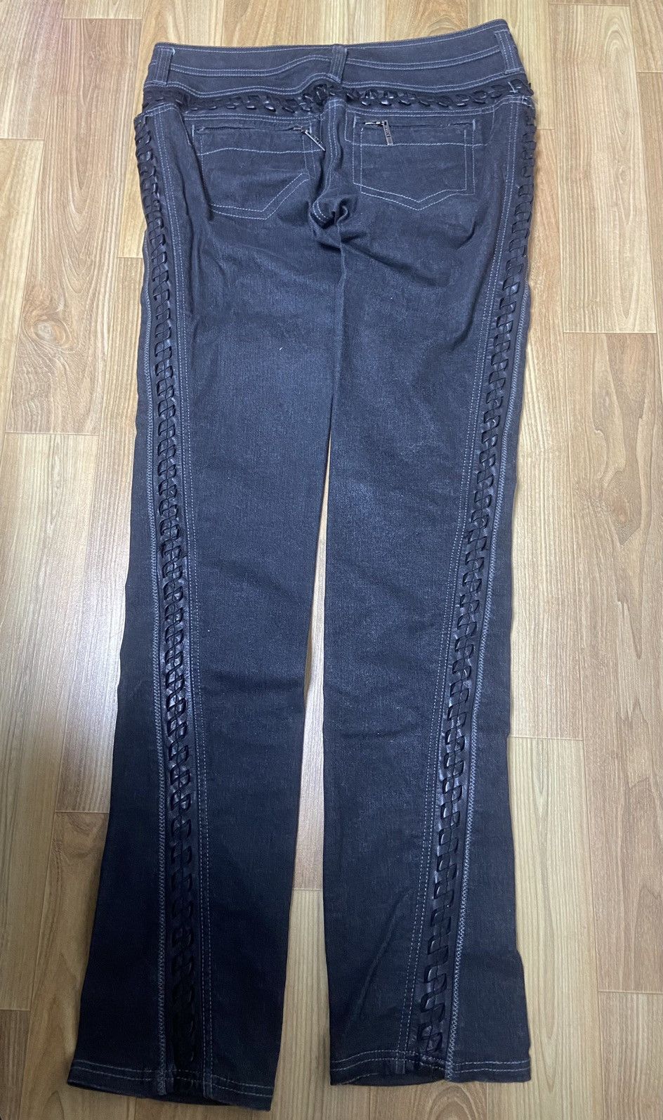 Dior 40 Christian Dior Leather trimmed denim pamts jeans Size US 30 / EU 46 - 2 Thumbnail