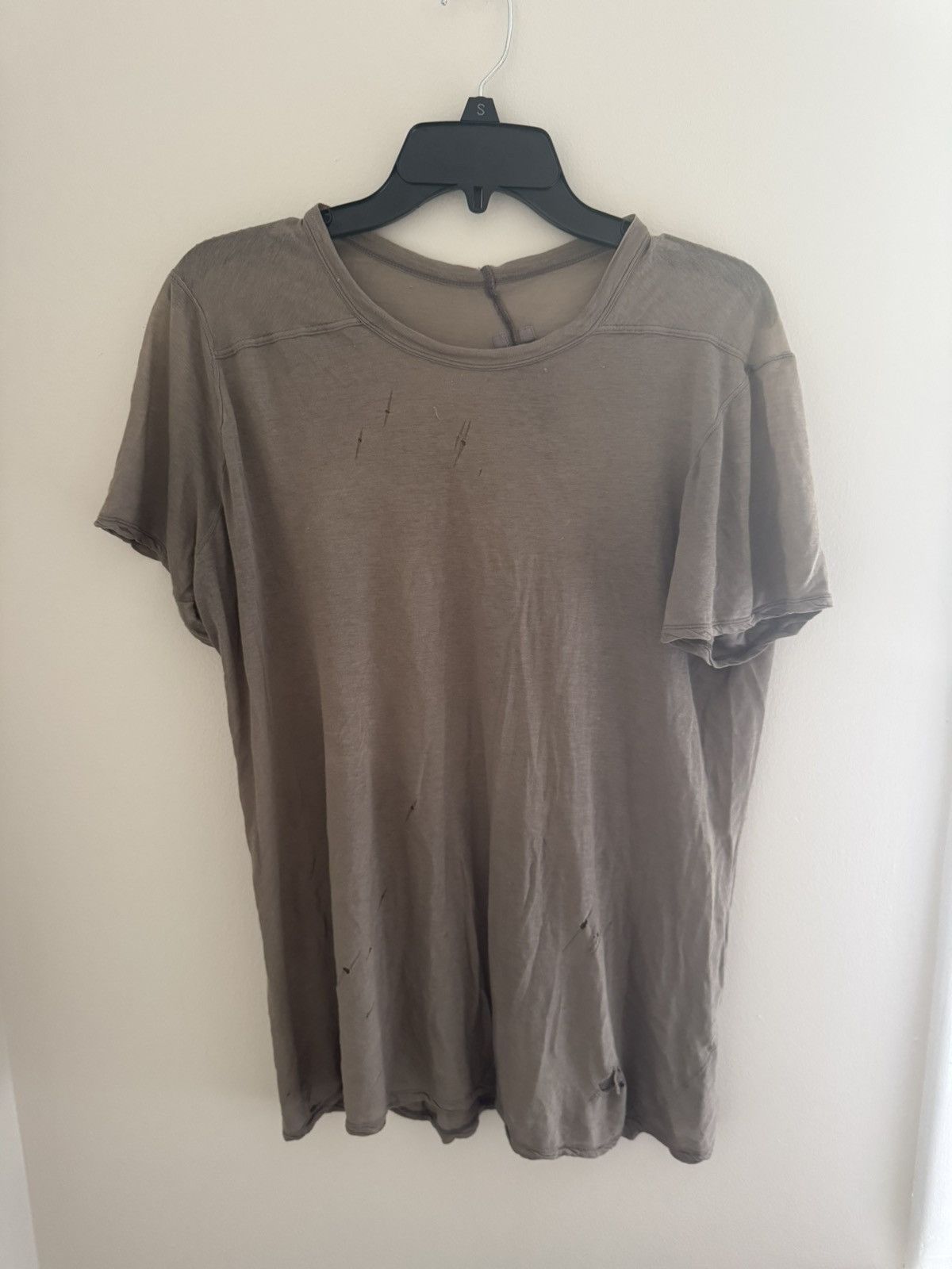 Rick Owens Dust Asymmetrical Level Tee | Grailed
