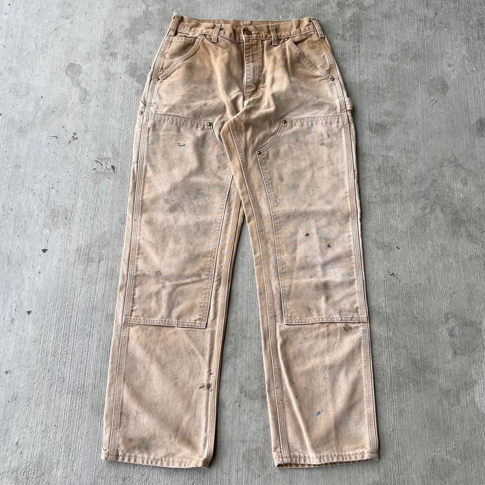 Carhartt × Vintage Carhartt faded brown double knee work wear carpenter pants Size US 29 - 1 Thumbnail