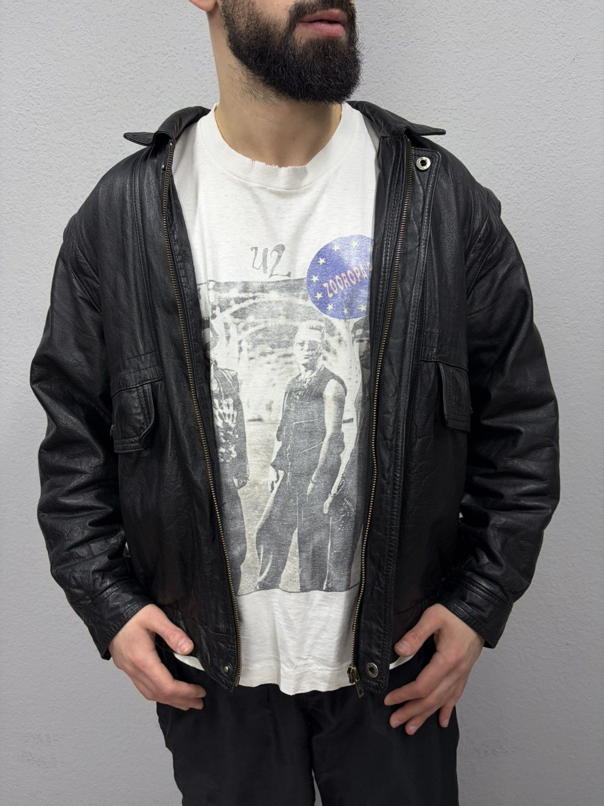 Hedi Slimane Vintage Black Leather Fringe Biker Transformer Vest Jacket Size US L / EU 52-54 / 3 - 2 Thumbnail